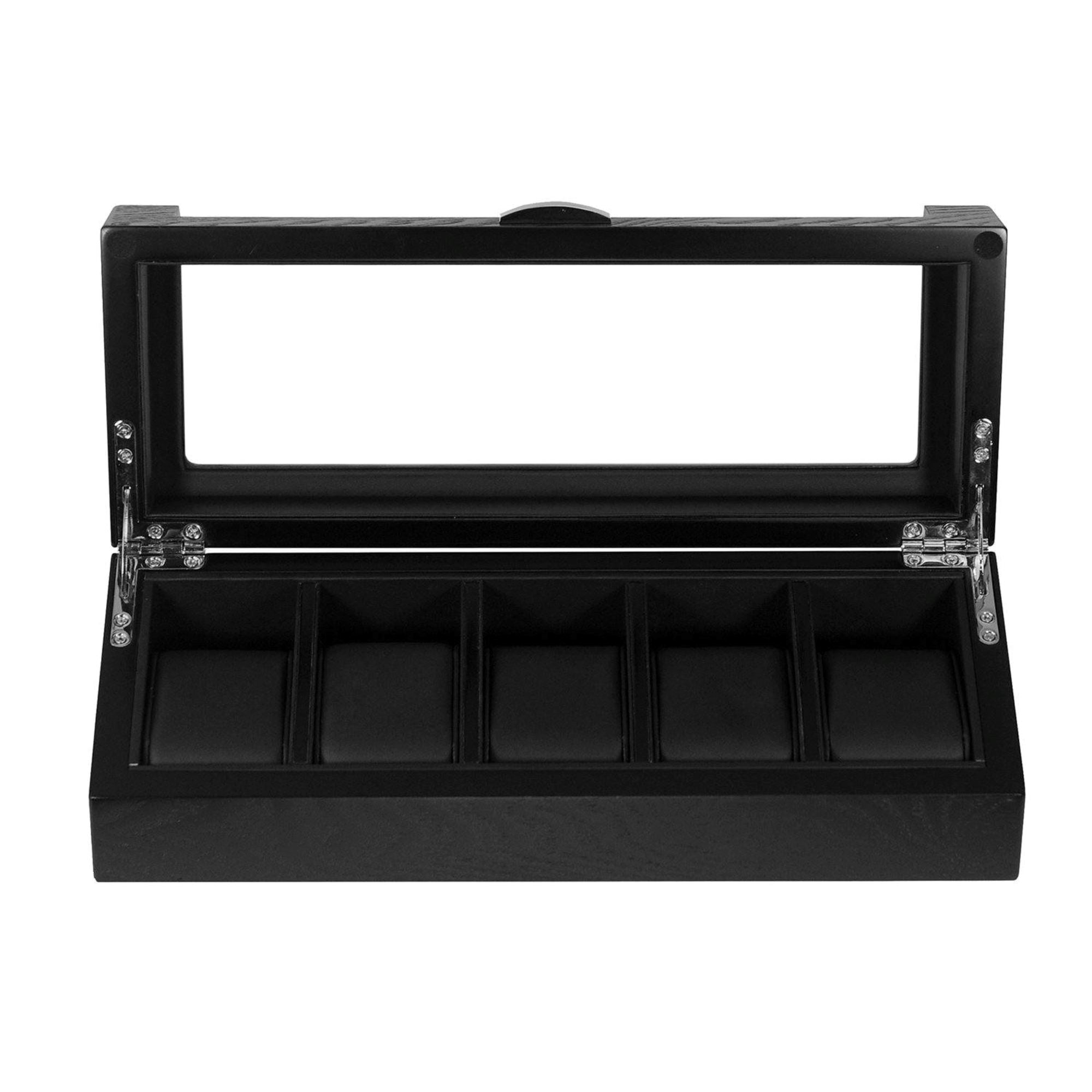 5 Slots Wooden Storage Watch Box Watch Boxes Clinks 