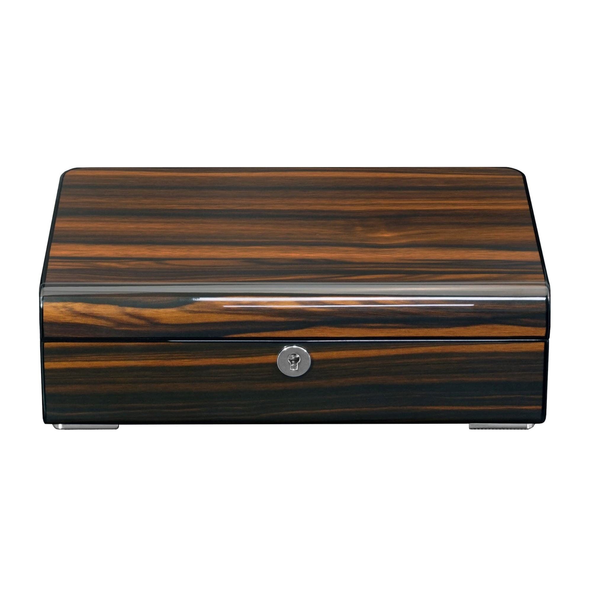 6 Slots Watch Box with Cufflinks Storage and Lock in Wooden Ebony Watch Boxes Clinks 