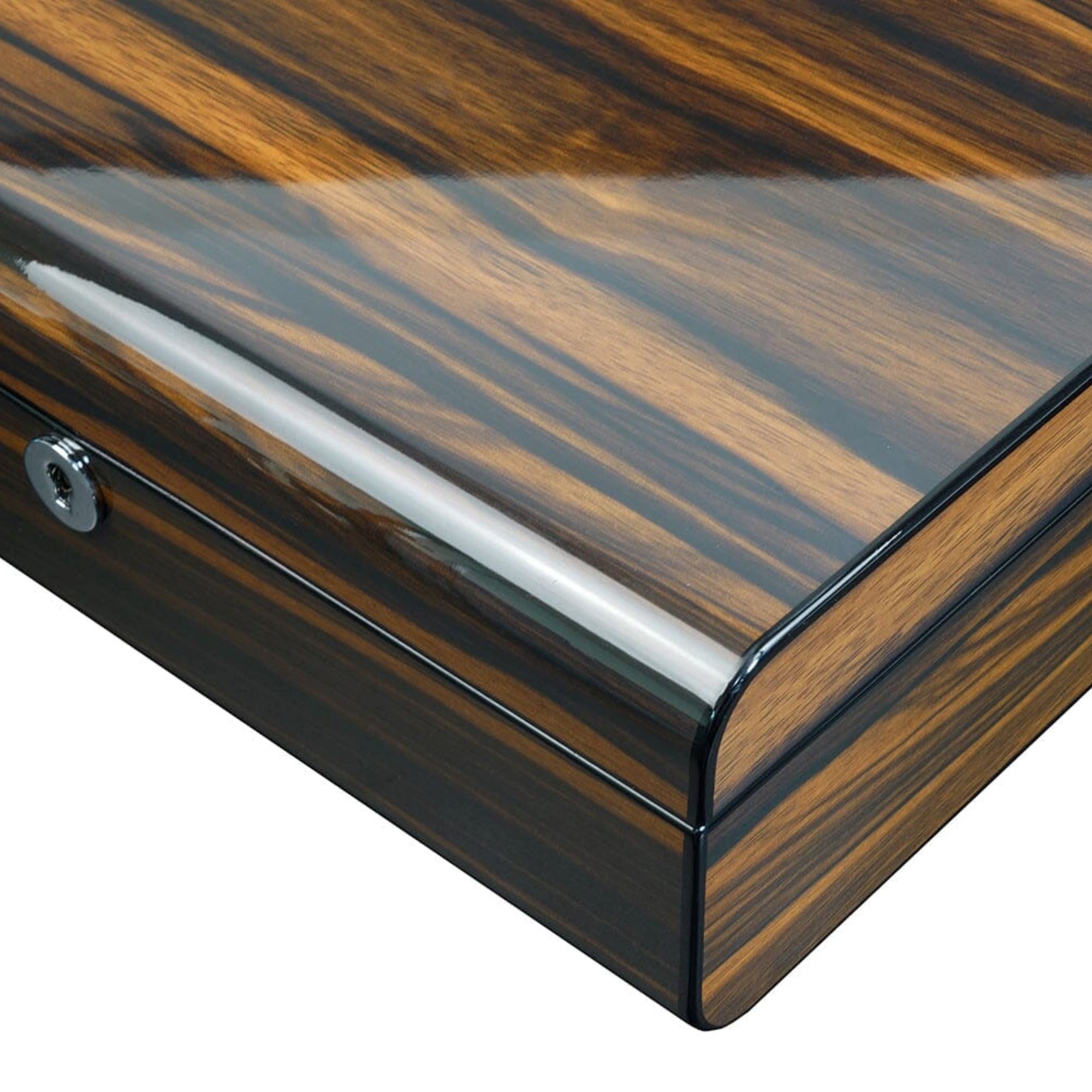 6 Slots Watch Box with Cufflinks Storage and Lock in Wooden Ebony Watch Boxes Clinks 