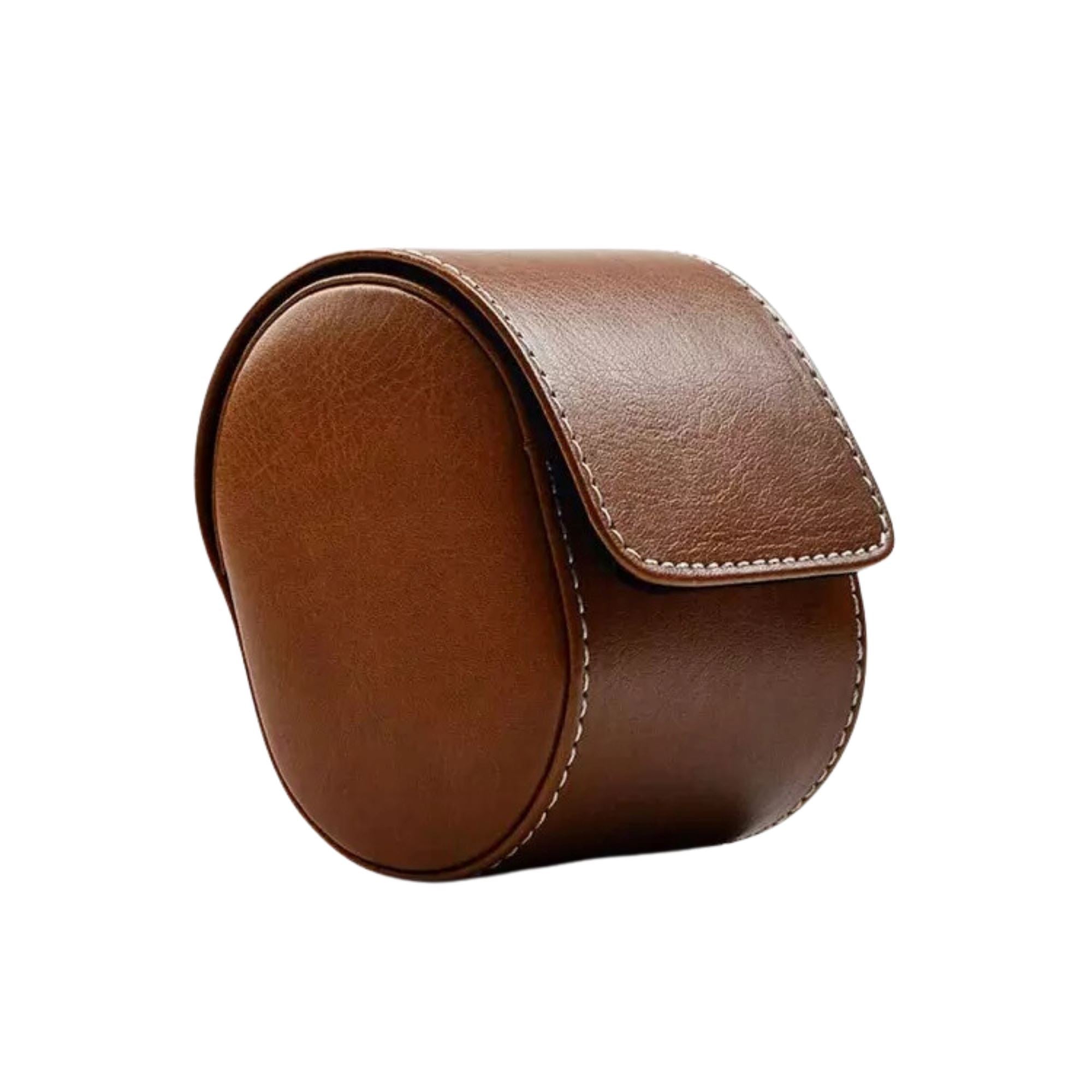 Watch Roll Case for 1 in Brown Vegan Leather Watch Boxes Clinks 
