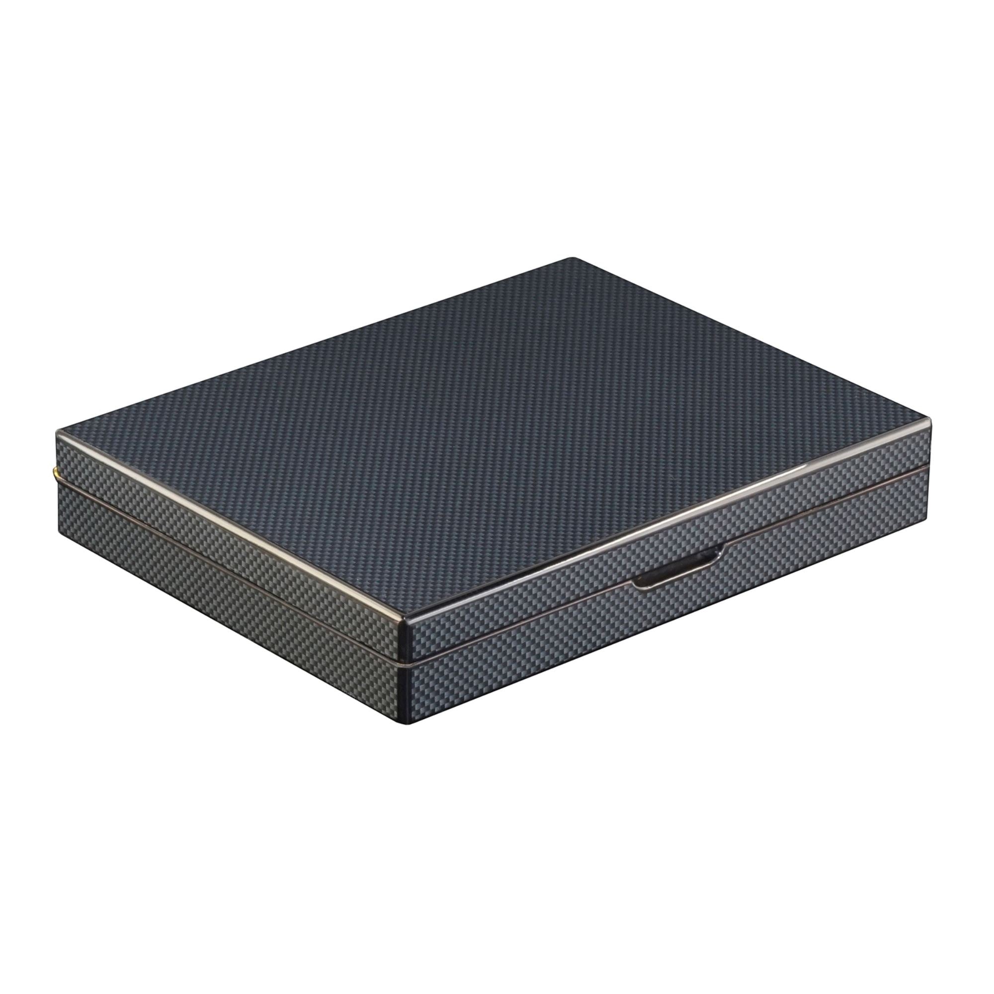 10 CT Carbon Fibre Wooden Humidor Cigar Boxes Clinks 