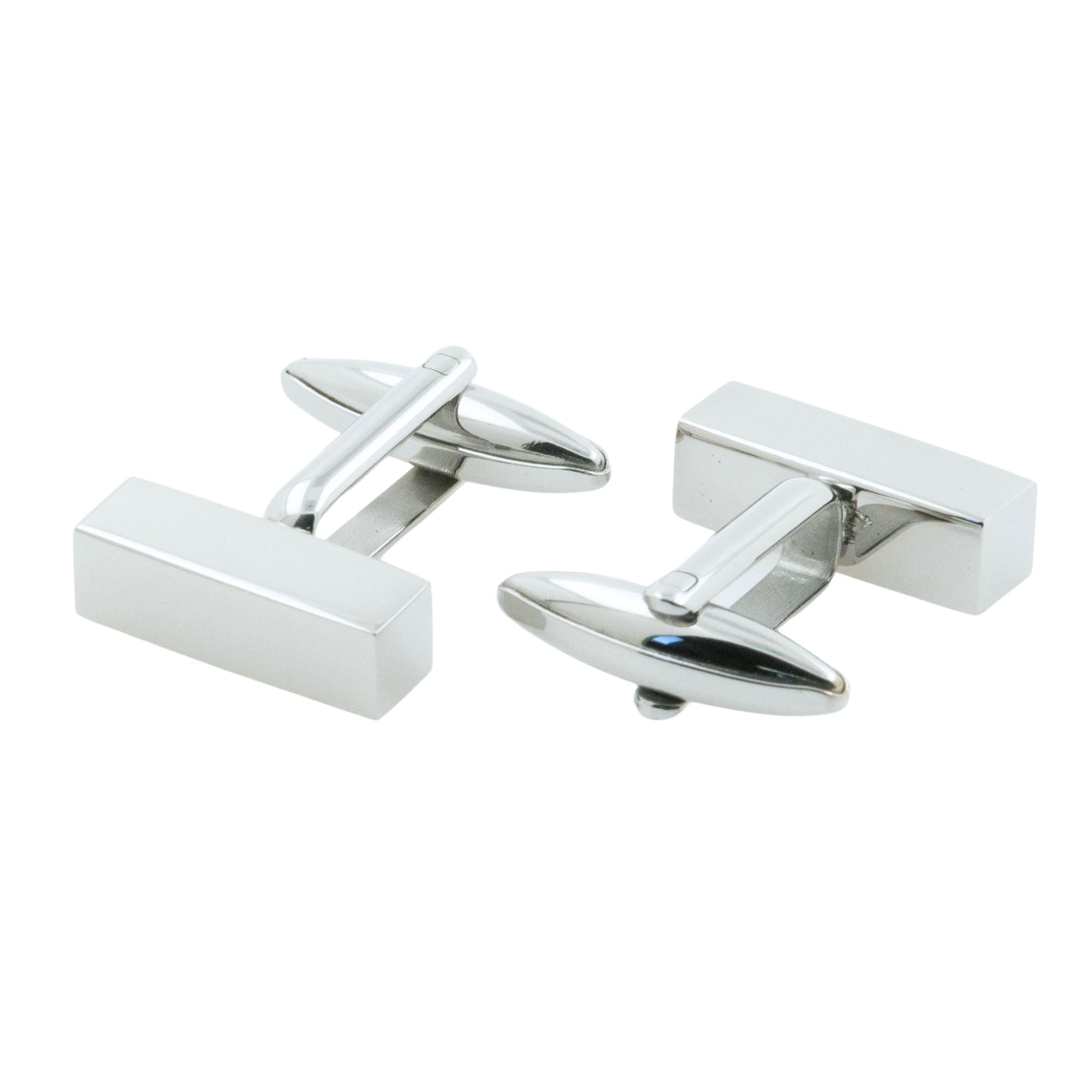 Silver Solid Bar Engravable Cufflinks Classic & Modern Cufflinks Clinks Australia 