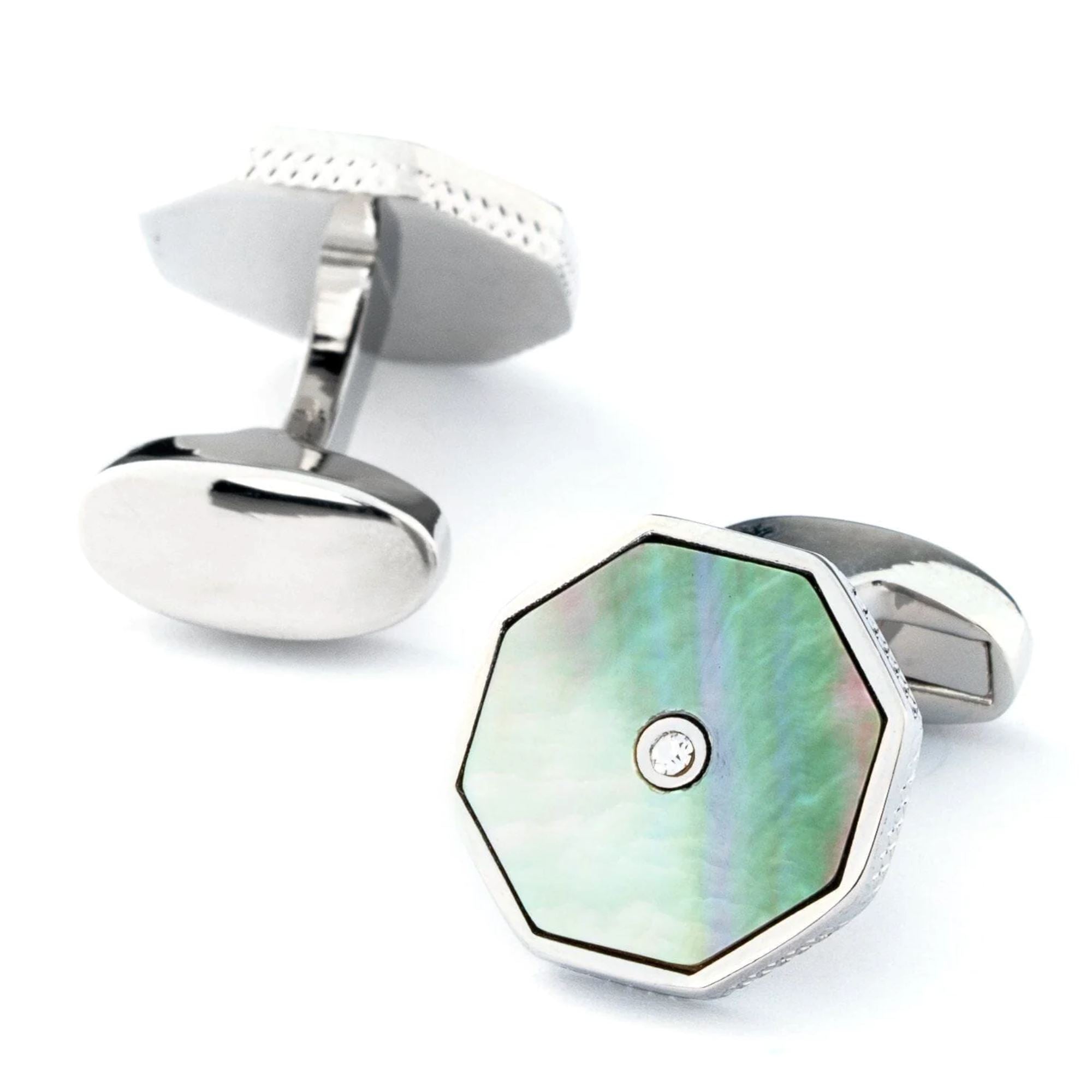 Pastel Octagon Cufflinks with Crystal Classic & Modern Cufflinks Clinks Australia 