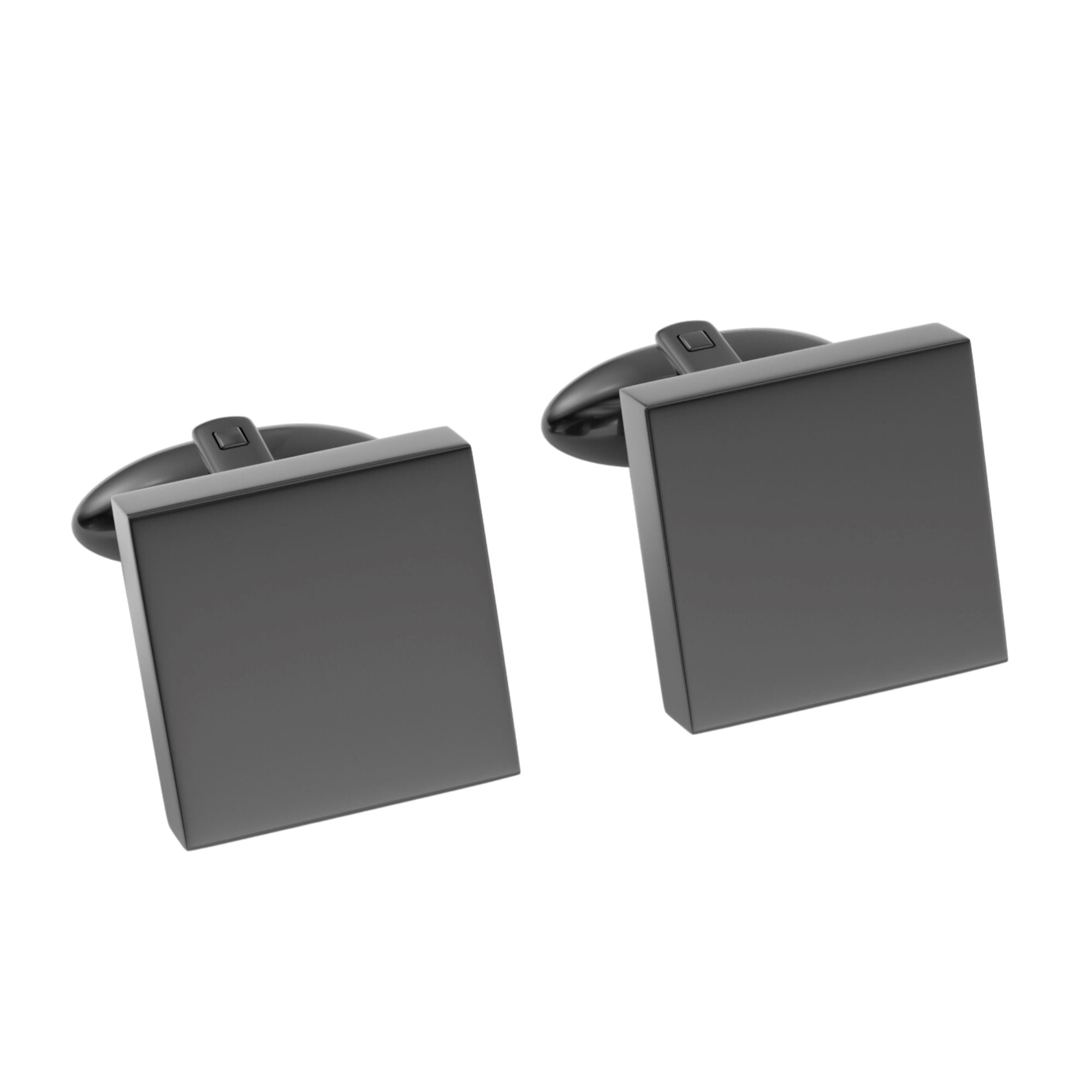 Square Engravable Cufflinks Engraving Cufflinks Clinks Shiny Black 