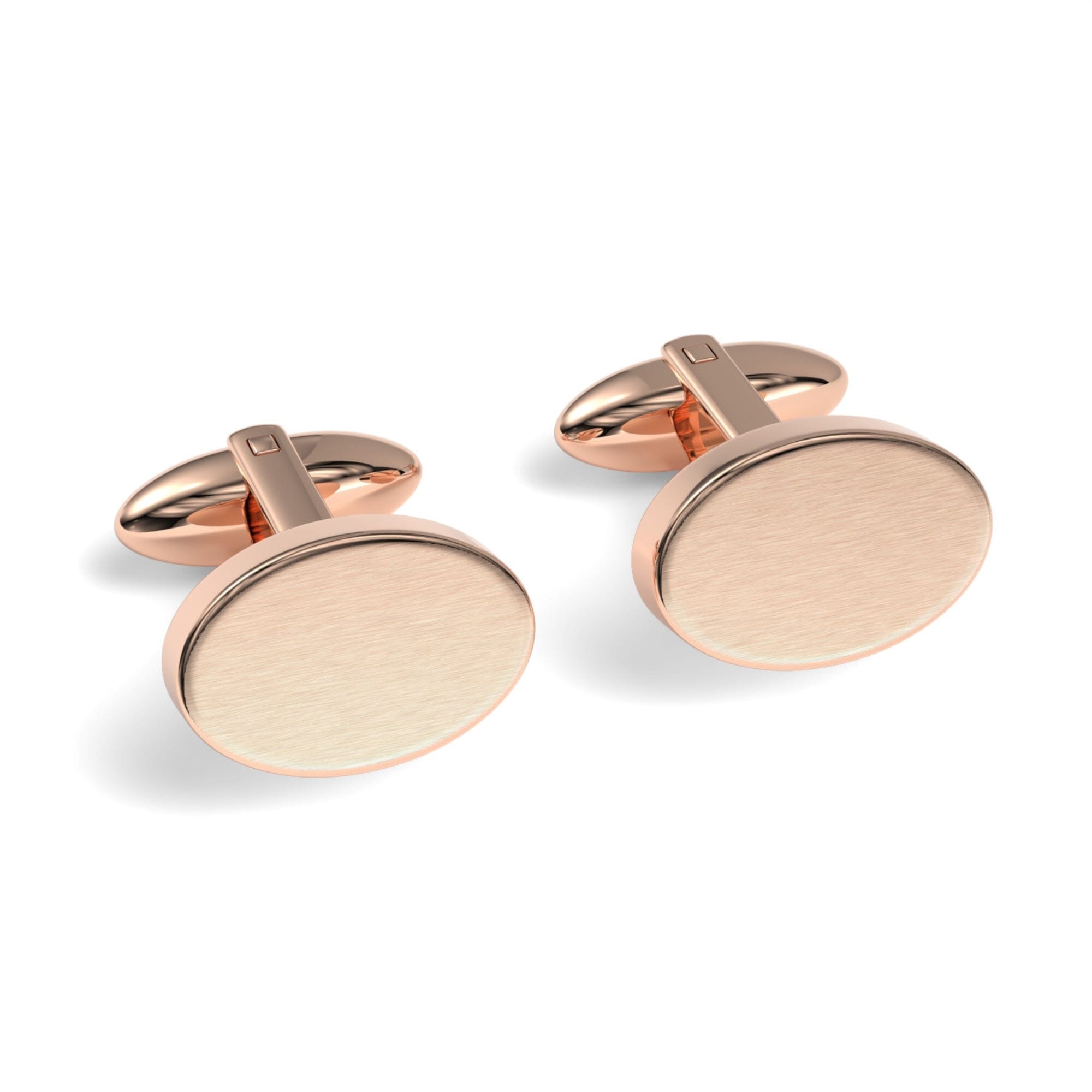 Oval Engravable Cufflinks Engraving Cufflinks Clinks Brushed Rose Gold 