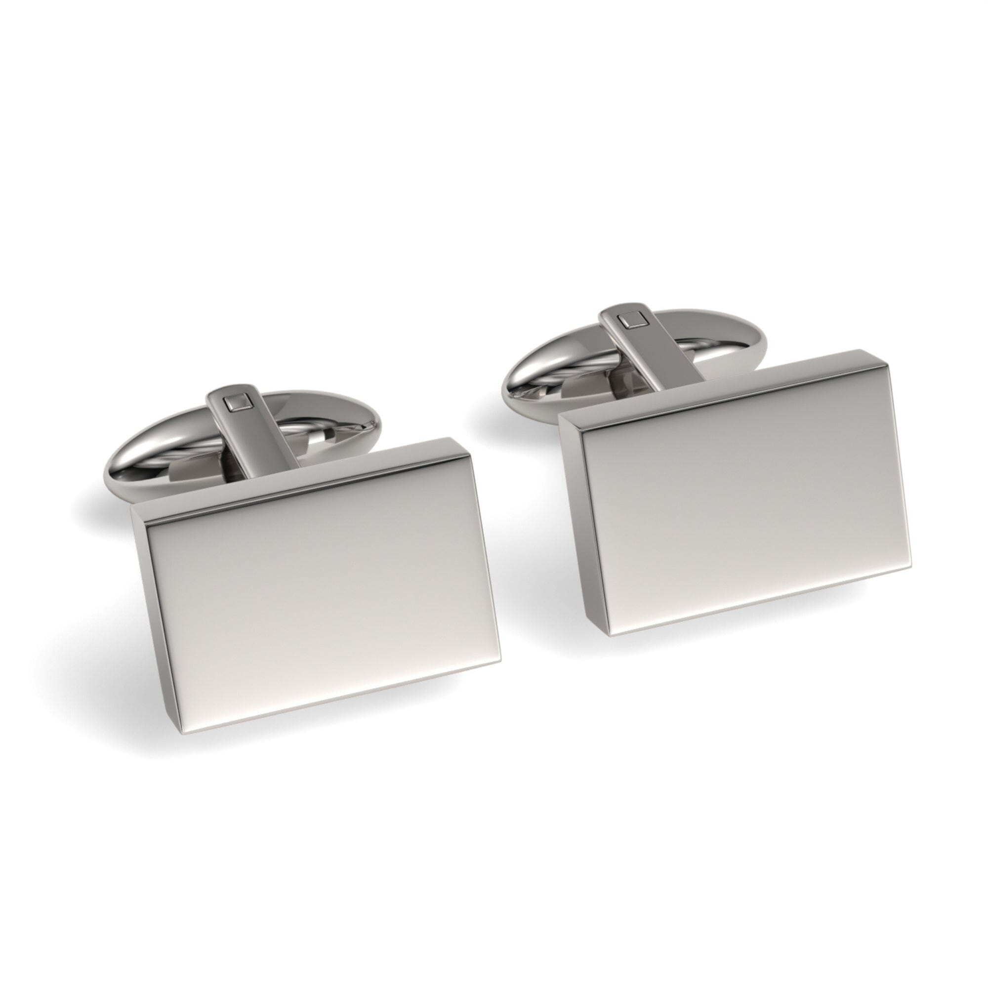 Rectangle Engravable Cufflinks Engraving Cufflinks Clinks Shiny Silver 