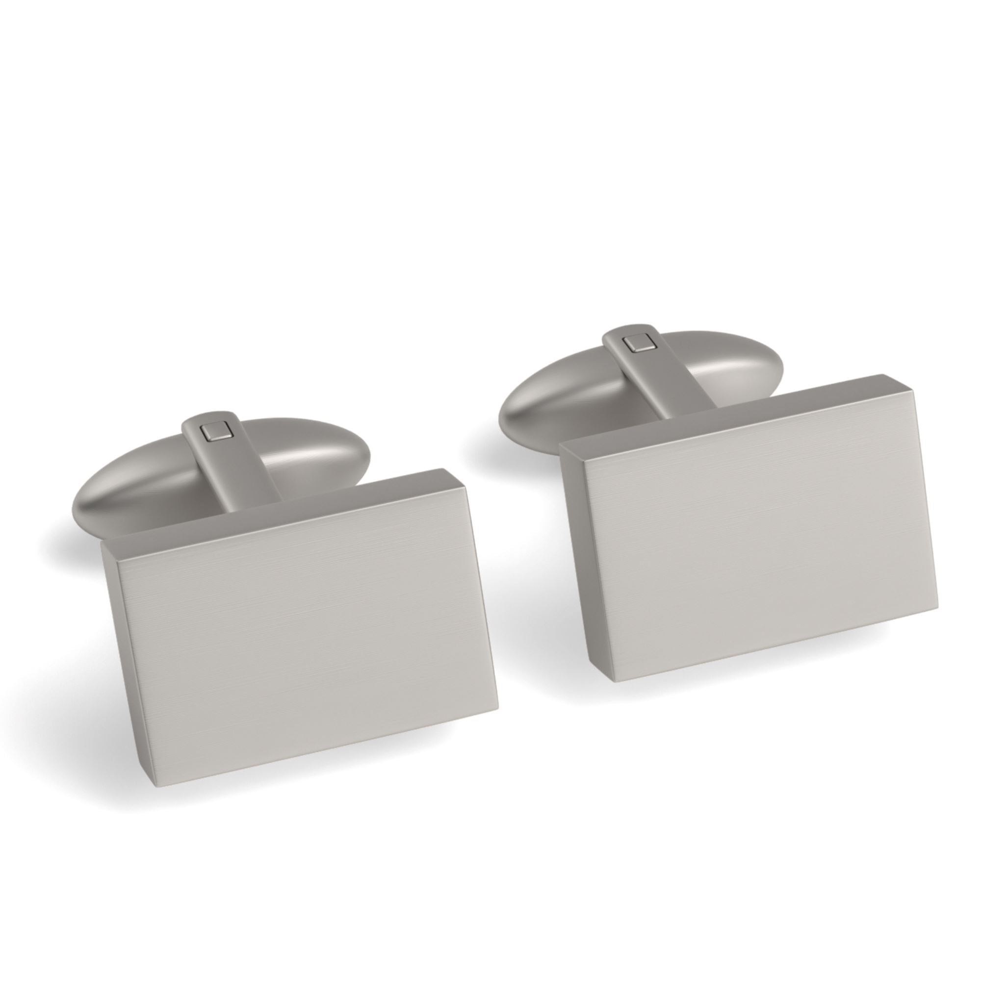 Rectangle Engravable Cufflinks Engraving Cufflinks Clinks Brushed Silver 