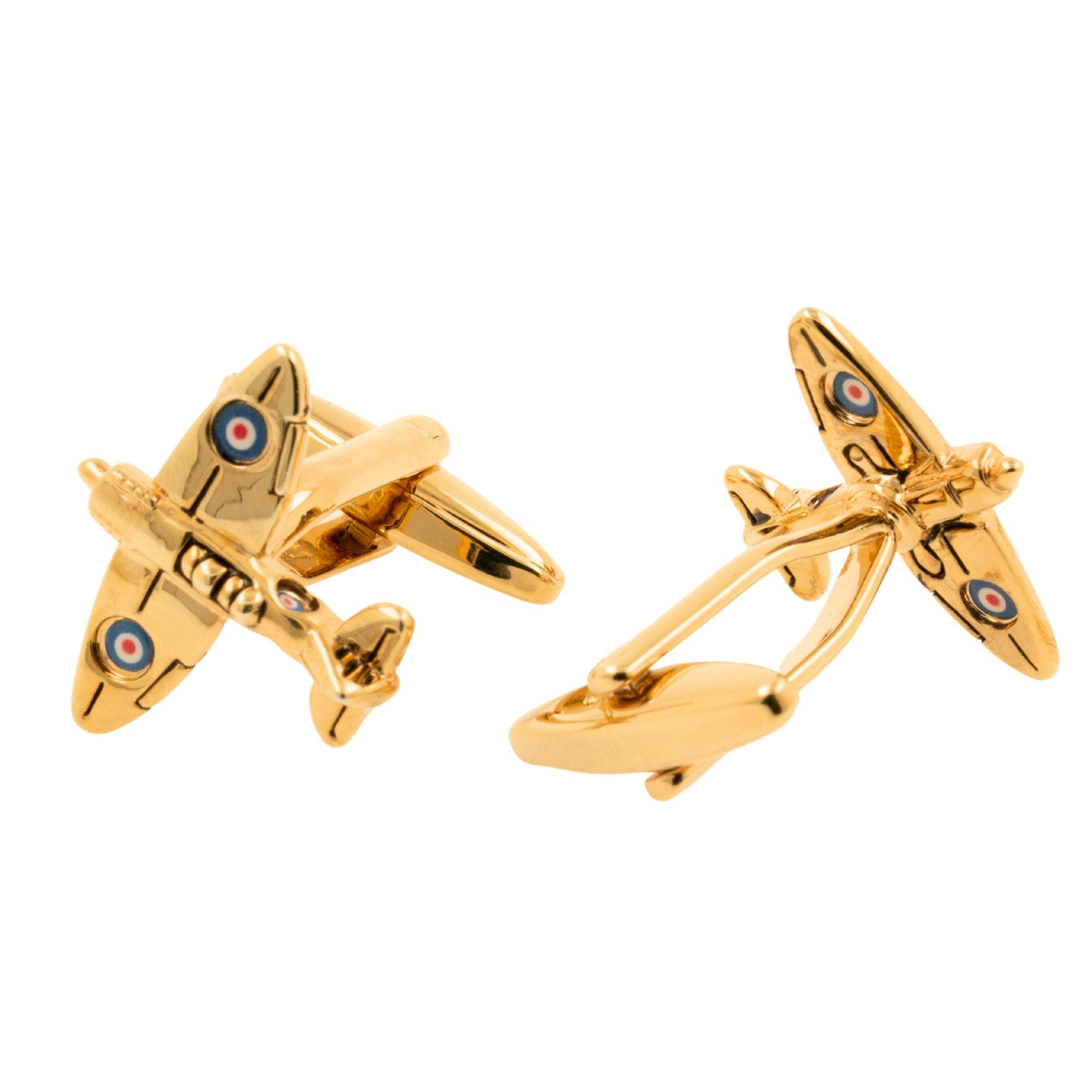 Gold Spitfire Airplane Cufflinks Novelty Cufflinks Clinks Australia 