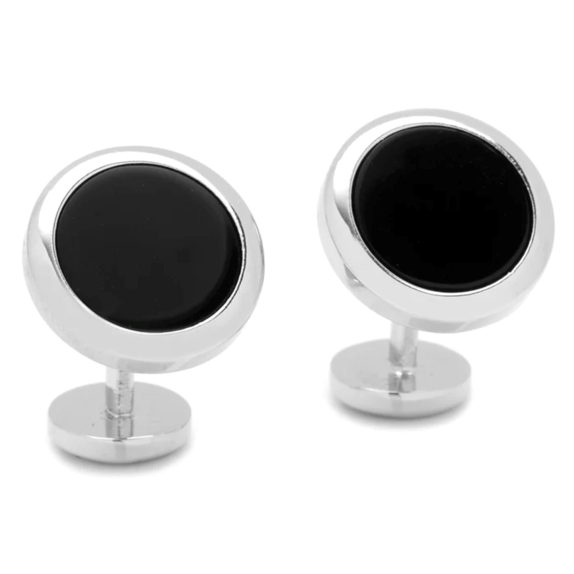 Double Sided Onyx Round Beveled Stud Set Stud Sets Clinks 