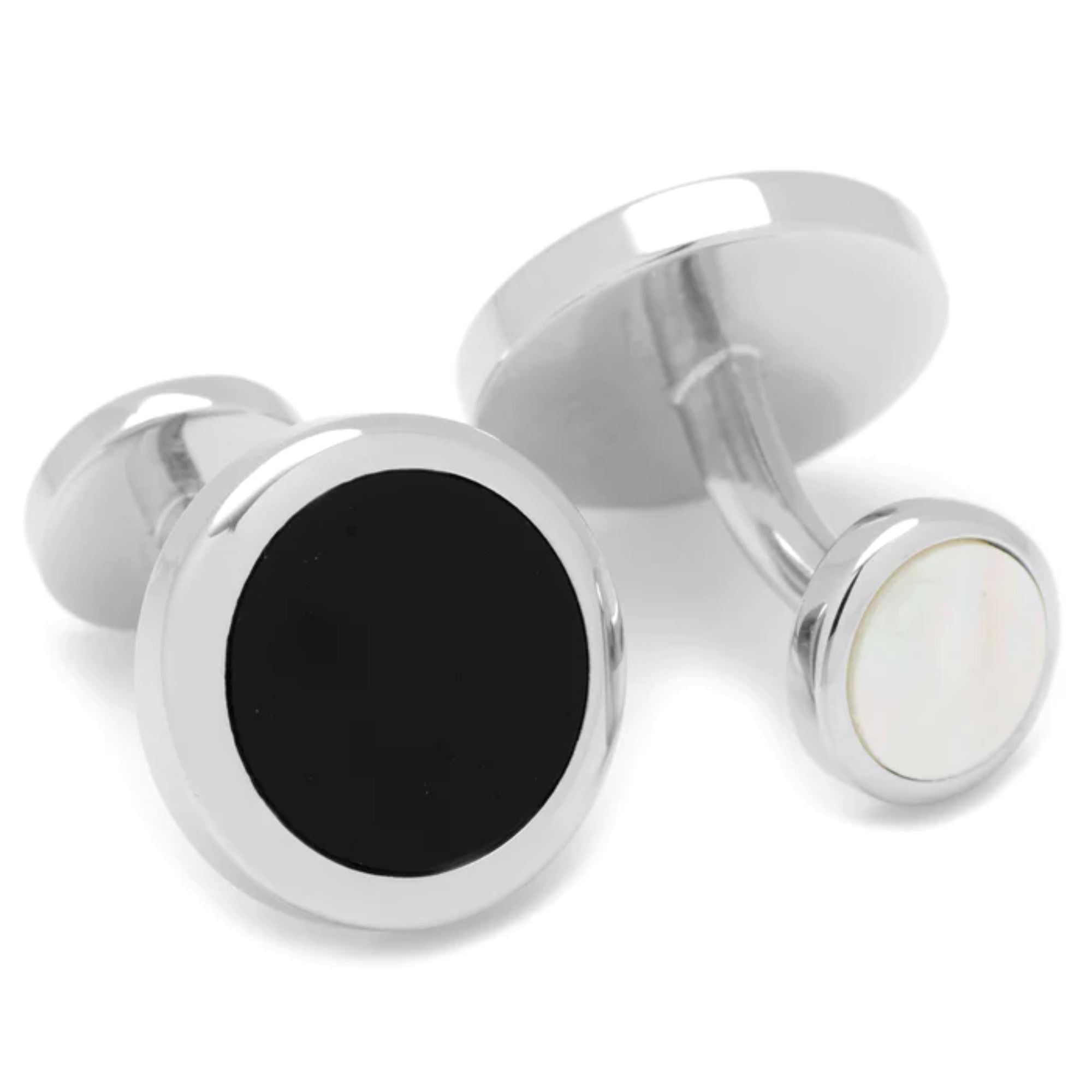 Double Sided Onyx Round Beveled Stud Set Stud Sets Clinks 
