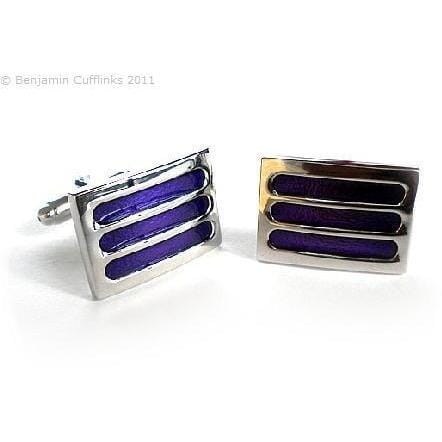 Three Purple Lines Cufflinks Classic & Modern Cufflinks Clinks Australia Three Purple Lines Cufflinks 