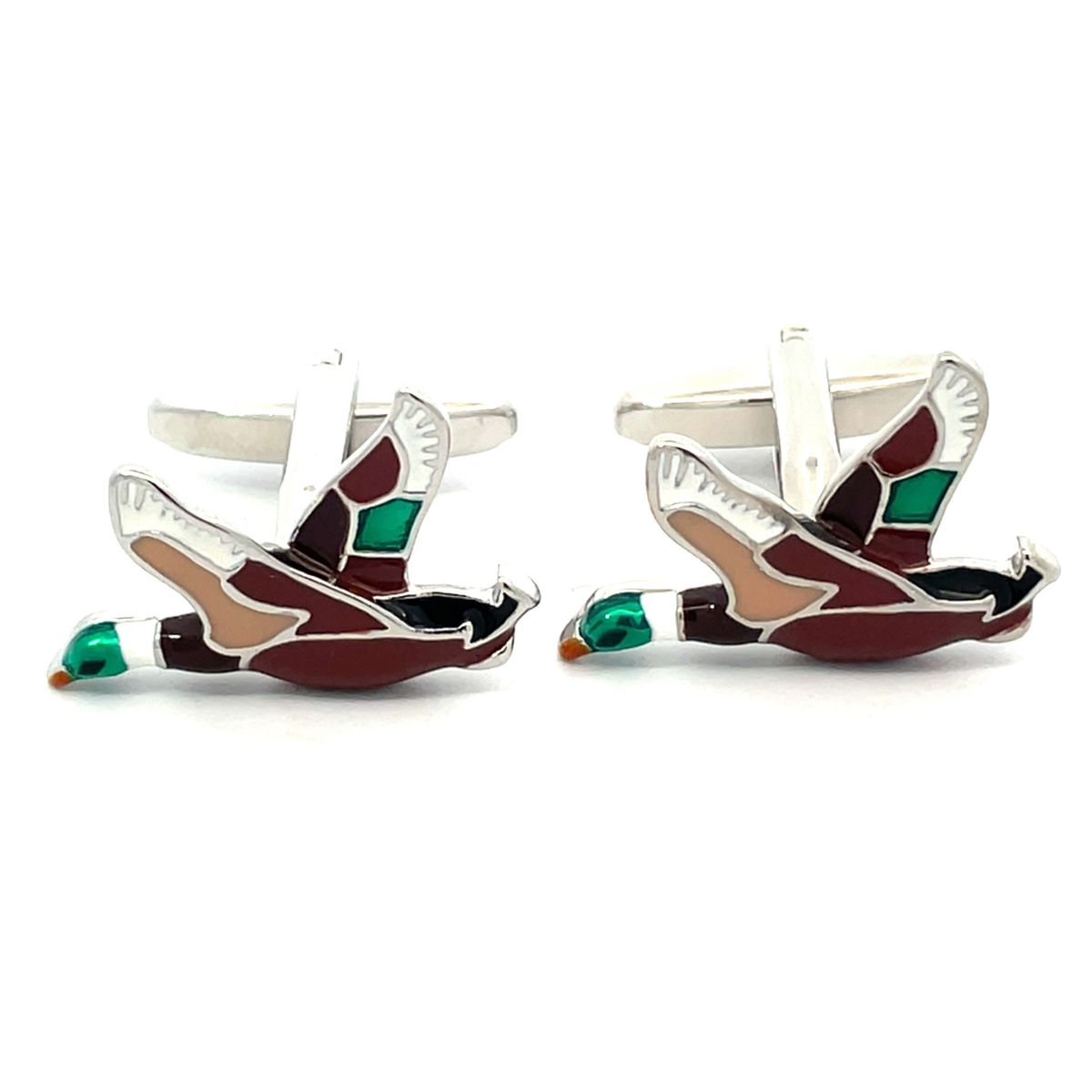 Flying Ducks Geese Colour Cufflinks