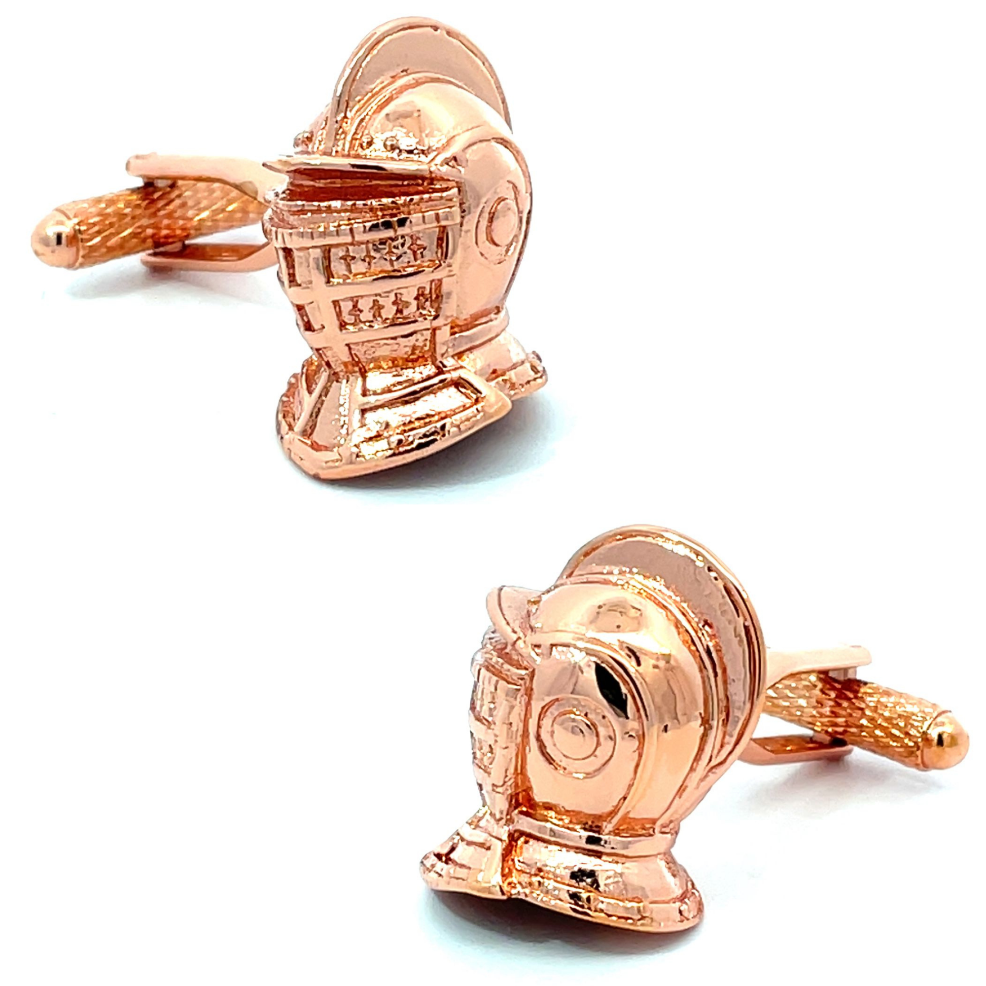 Medieval Knights Helmet Cufflinks in Copper