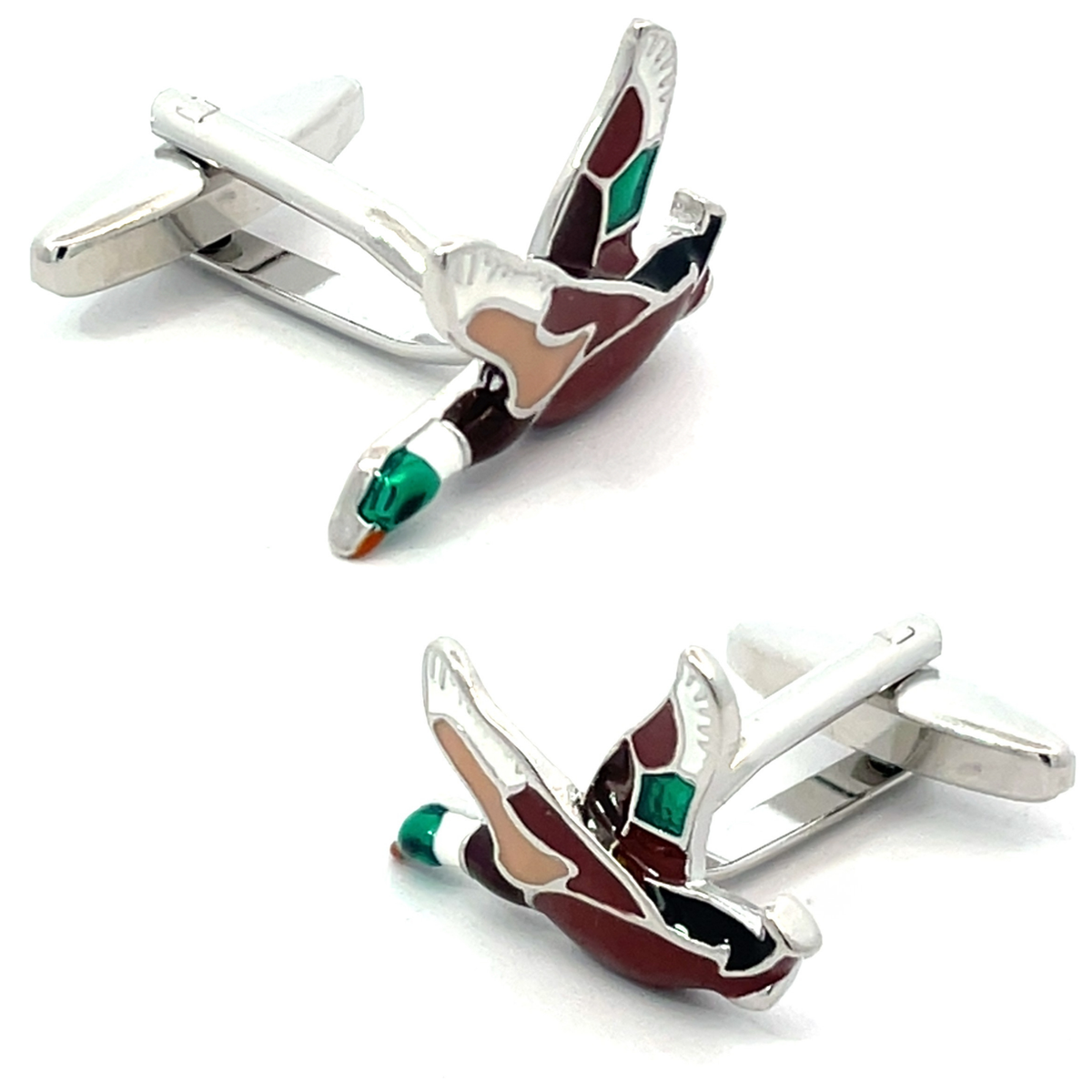 Flying Ducks Geese Colour Cufflinks