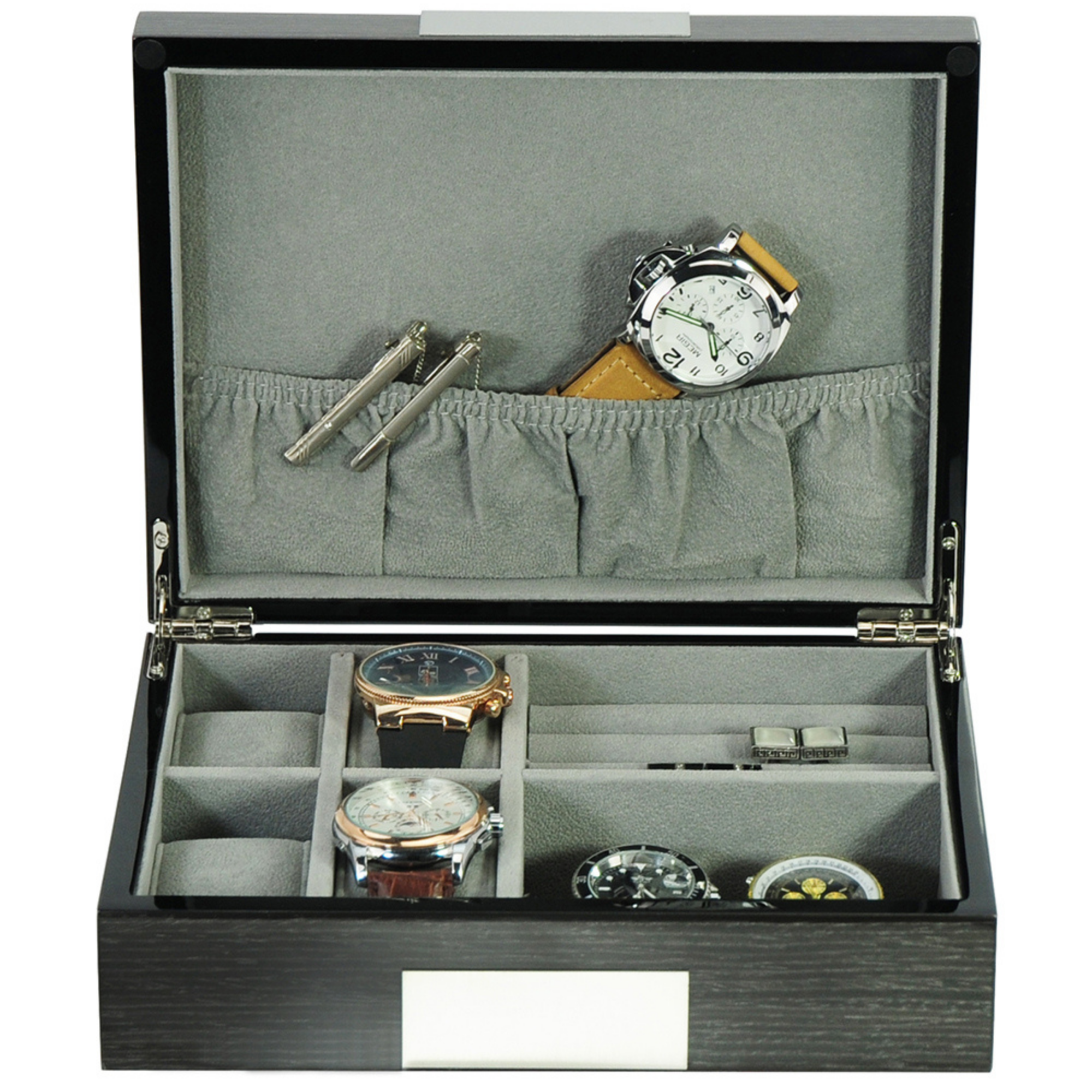 Wenge Wooden Cufflink Watch Box