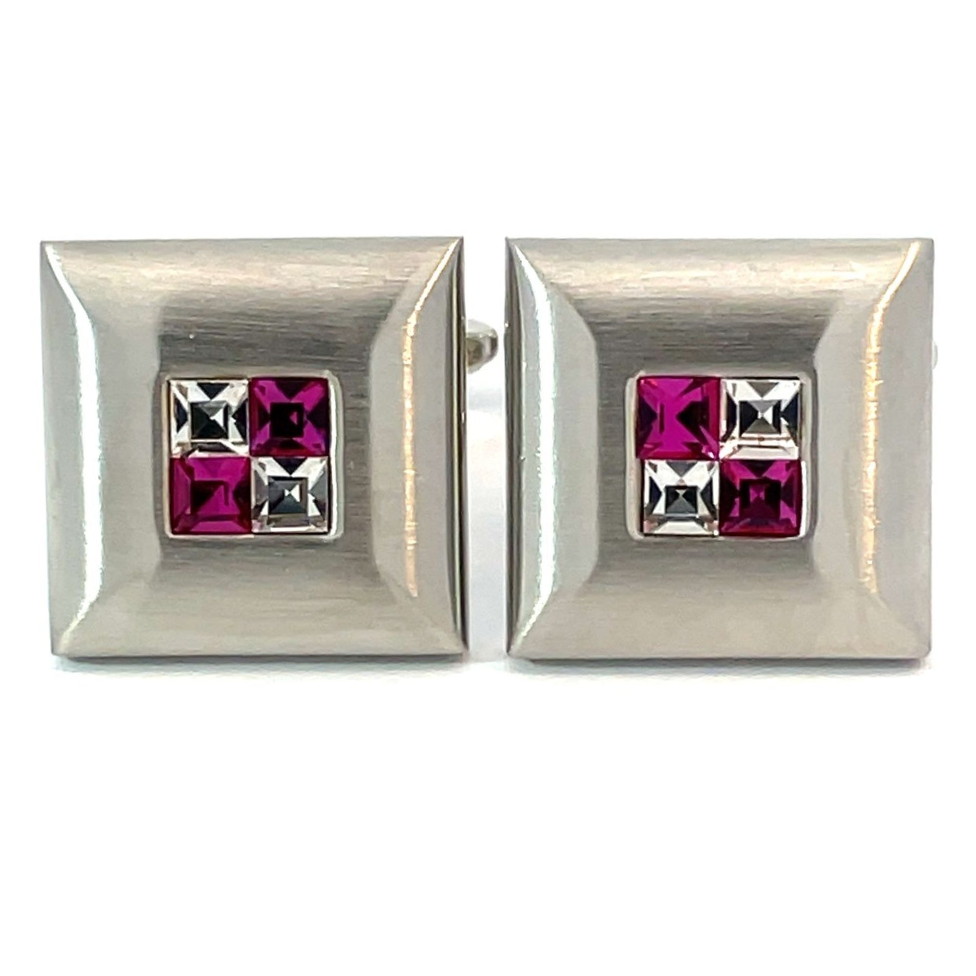 Purple Crystal Four Square Cufflinks