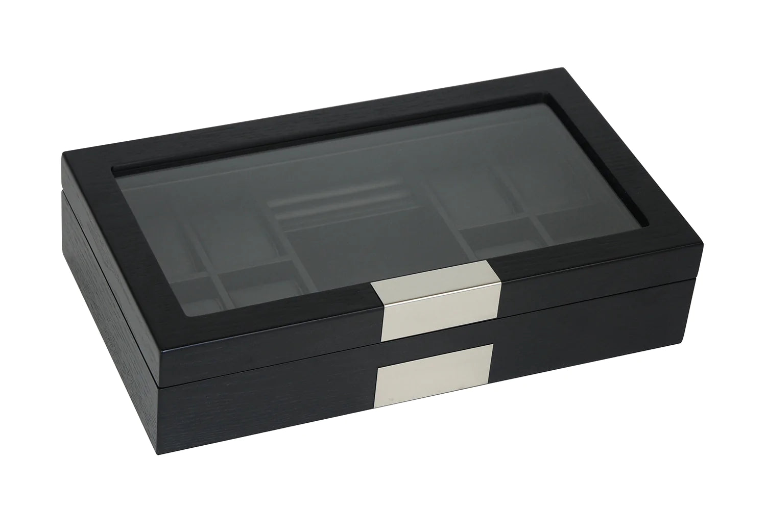 Black Wooden Watch Box for 8  Watches+ Organiser