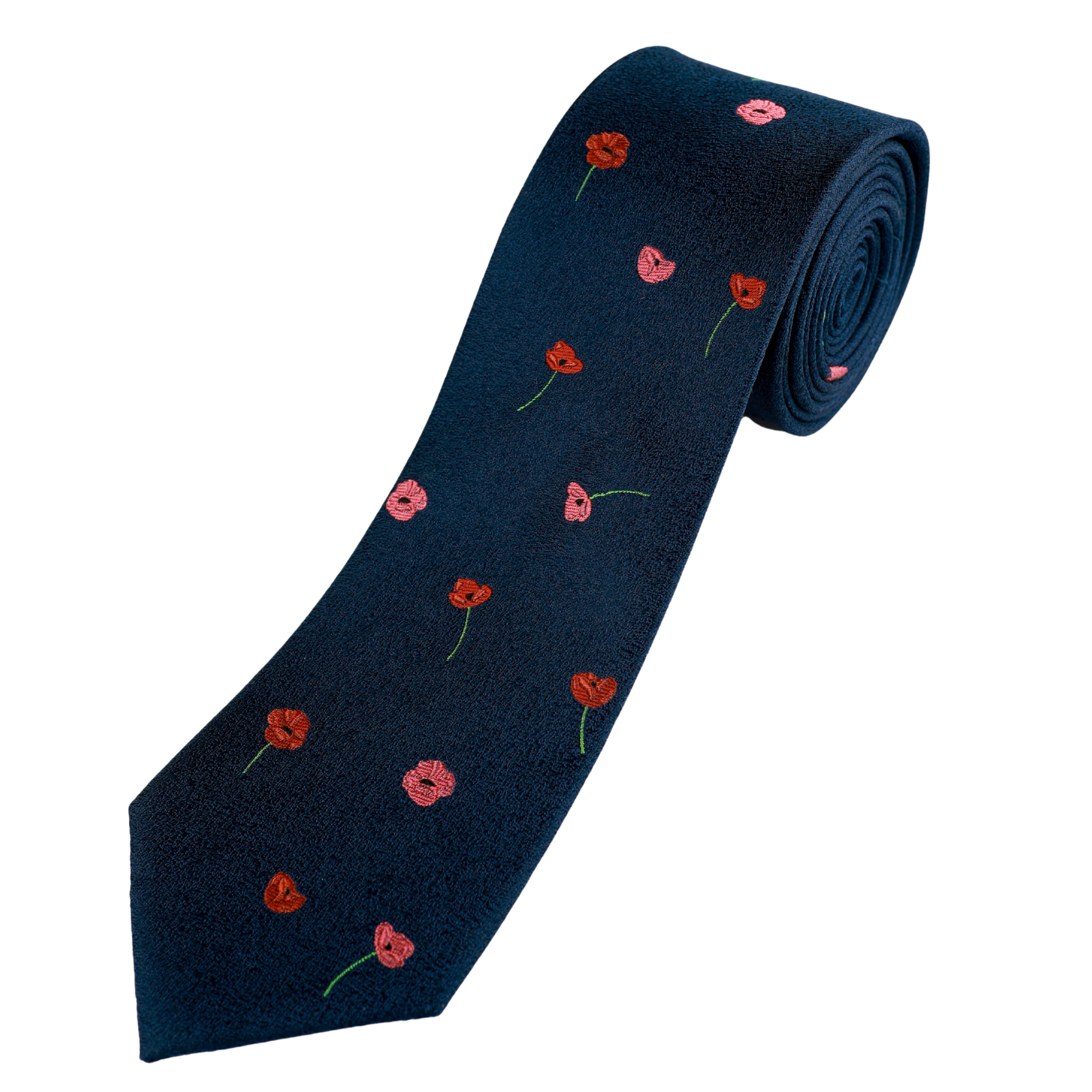 Poppy Tie Navy-Crimson