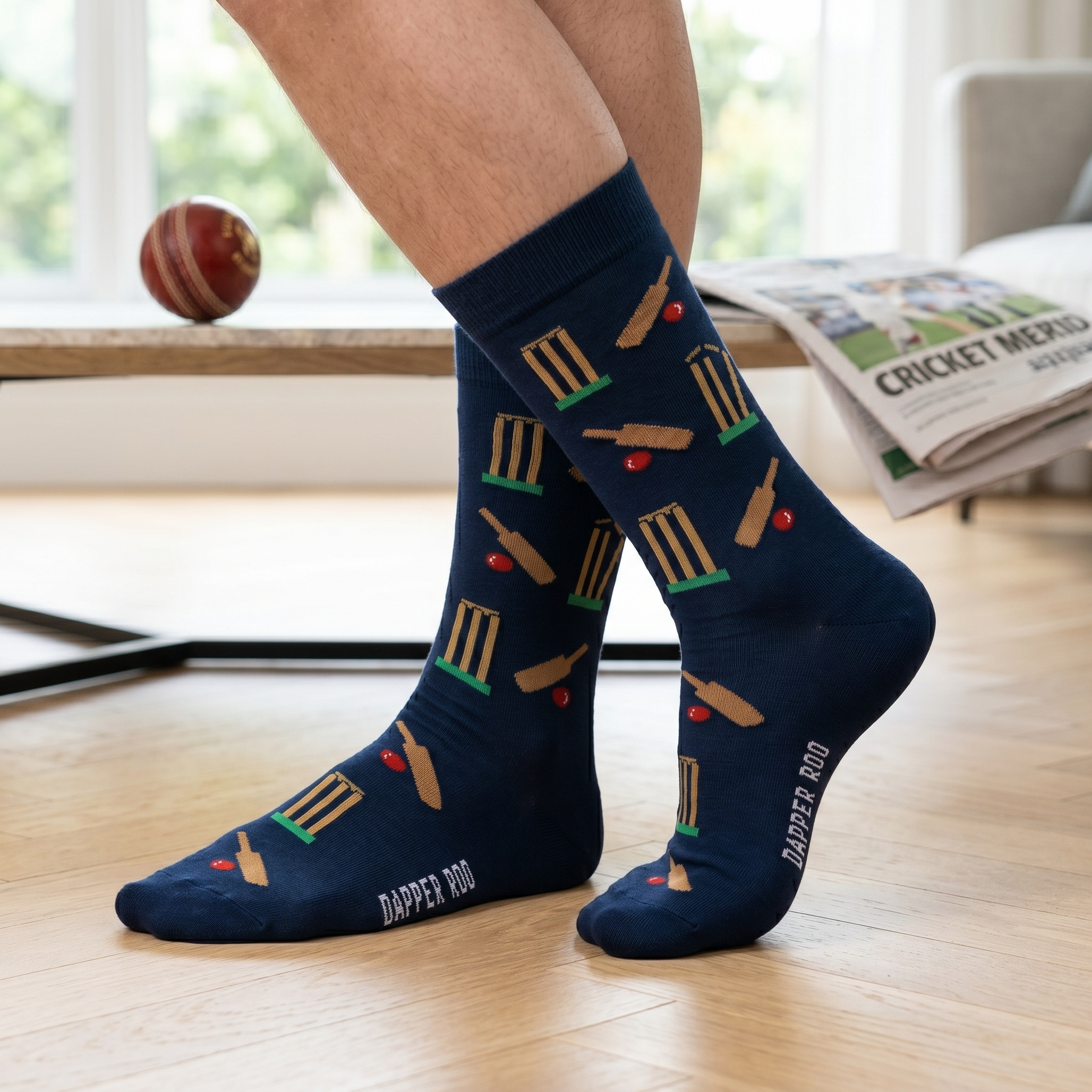 Cricket Stumps Socks by Dapper Roo lifestyle image