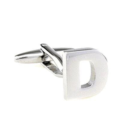 Silver Cut Out Initial Letter Cufflinks Classic & Modern Cufflinks Clinks Australia 