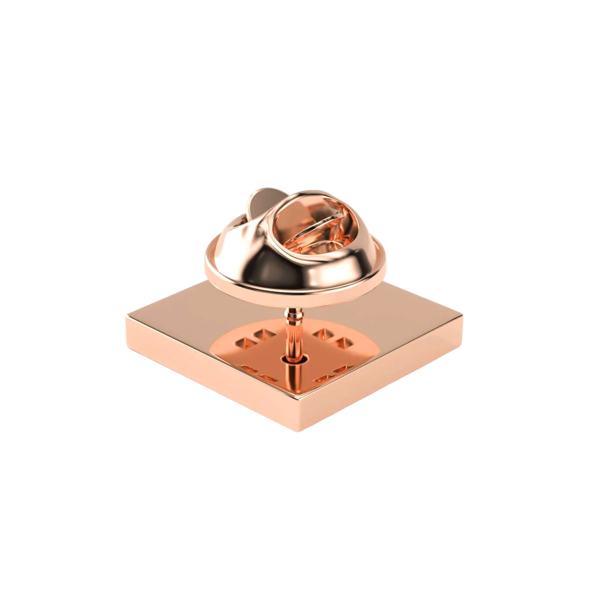 Square Rose Gold Engravable Lapel Pin Lapel Pin Clinks 