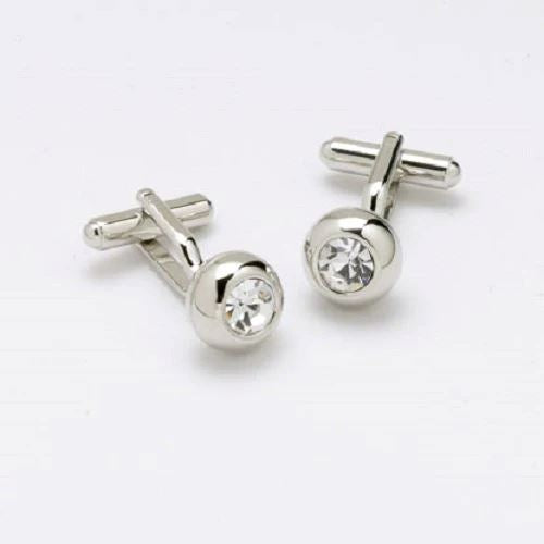 Solitaire Crystal Cufflinks with a Swarovski Crystal Classic & Modern Cufflinks Clinks Australia 