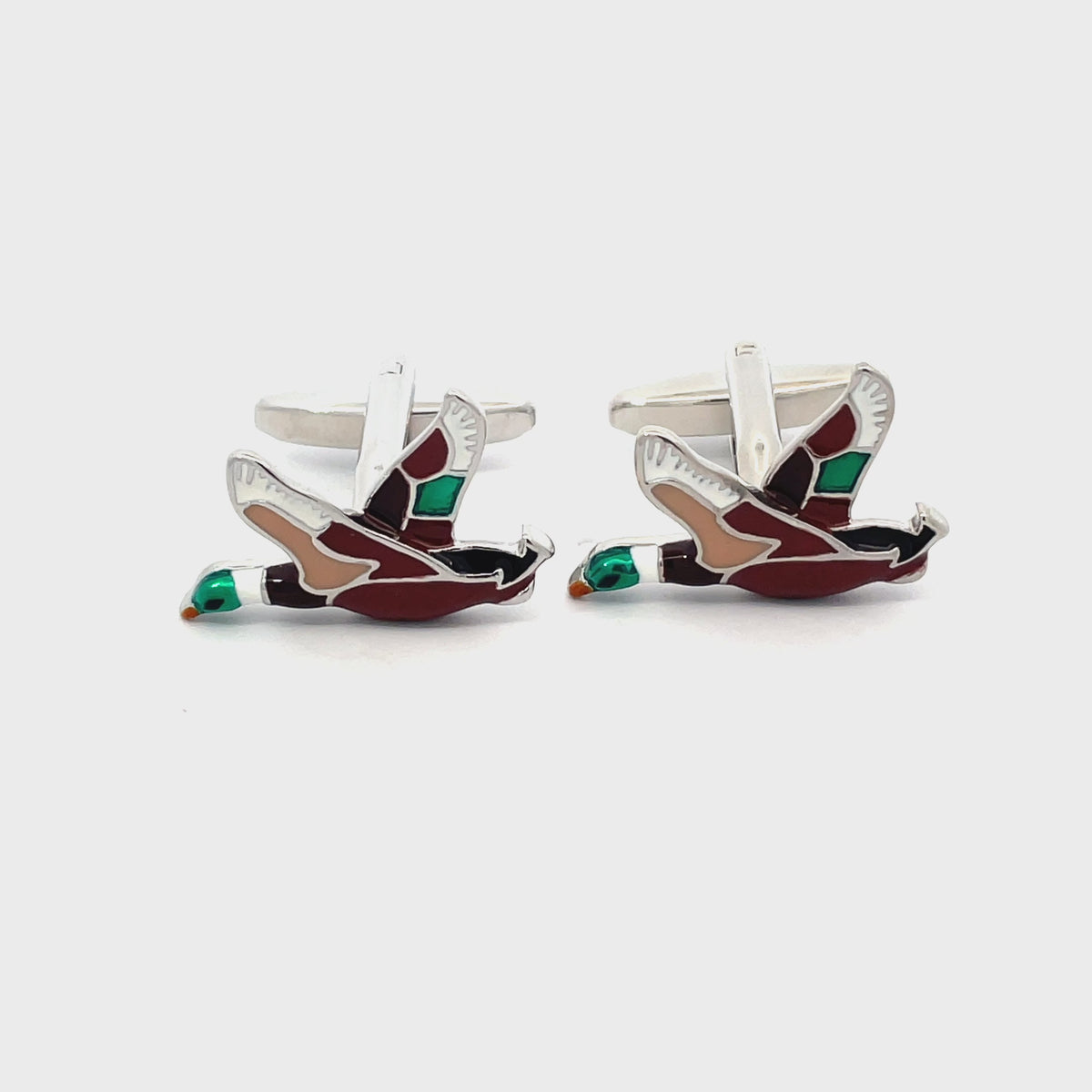 Flying Ducks Geese Colour Cufflinks