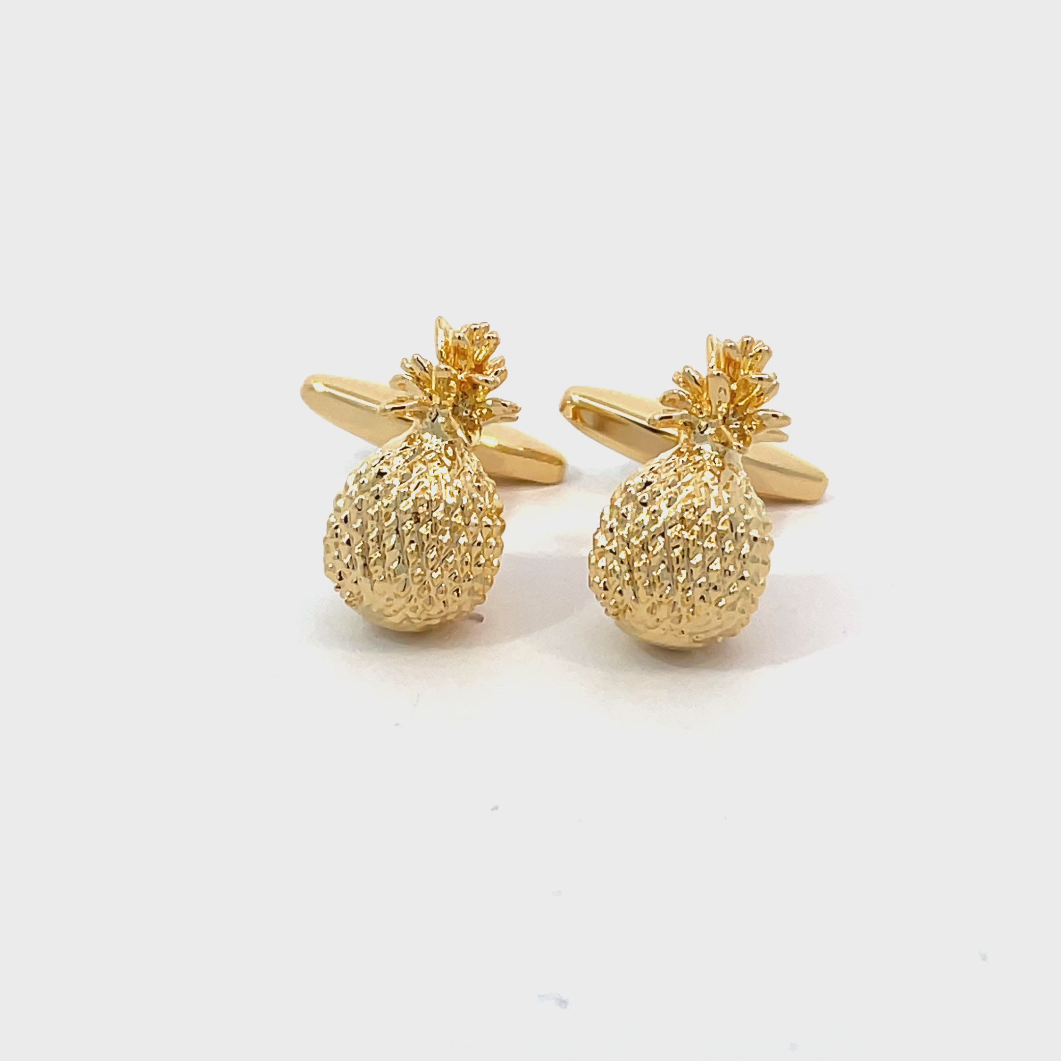 Shiny Gold Pineapple Cufflinks