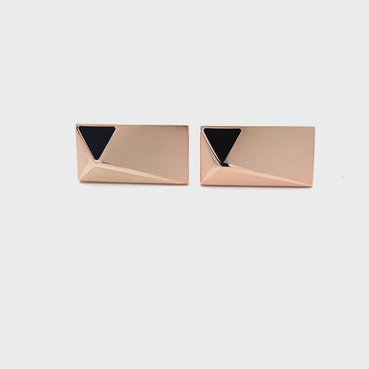 Rose Gold Peak with Onyx Cufflinks