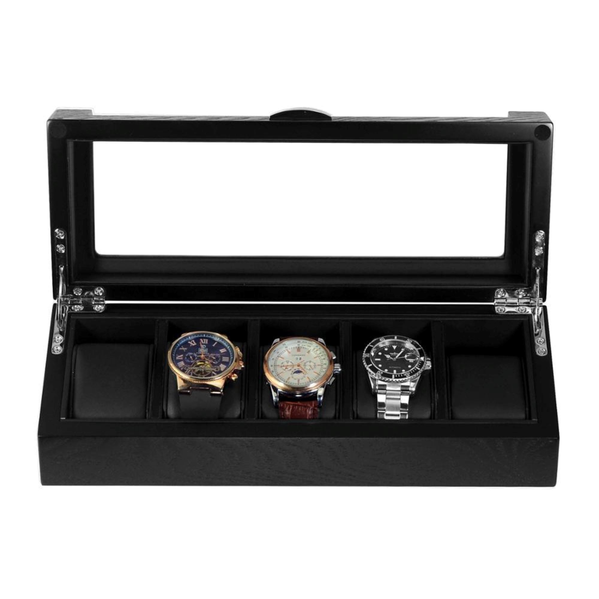 Seconds - 5 Slots Wooden Storage Watch Box Seconds Clinks 