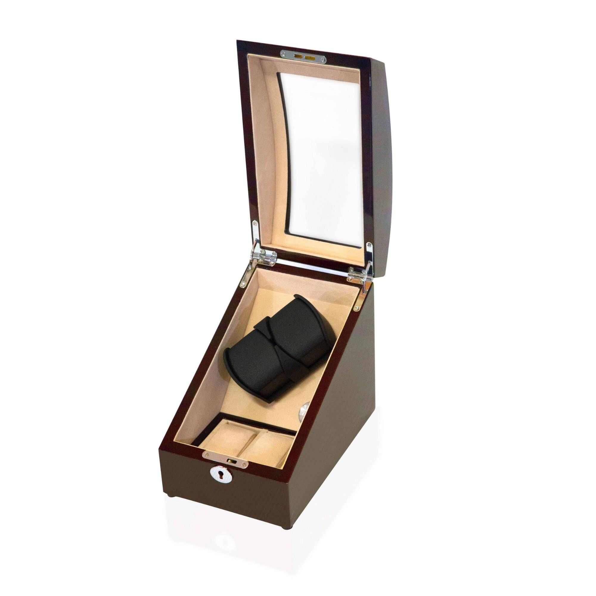 Seconds - Avoca Watch Winder Box for 2 + 2 Watches in Mahogany (a) Seconds Clinks 