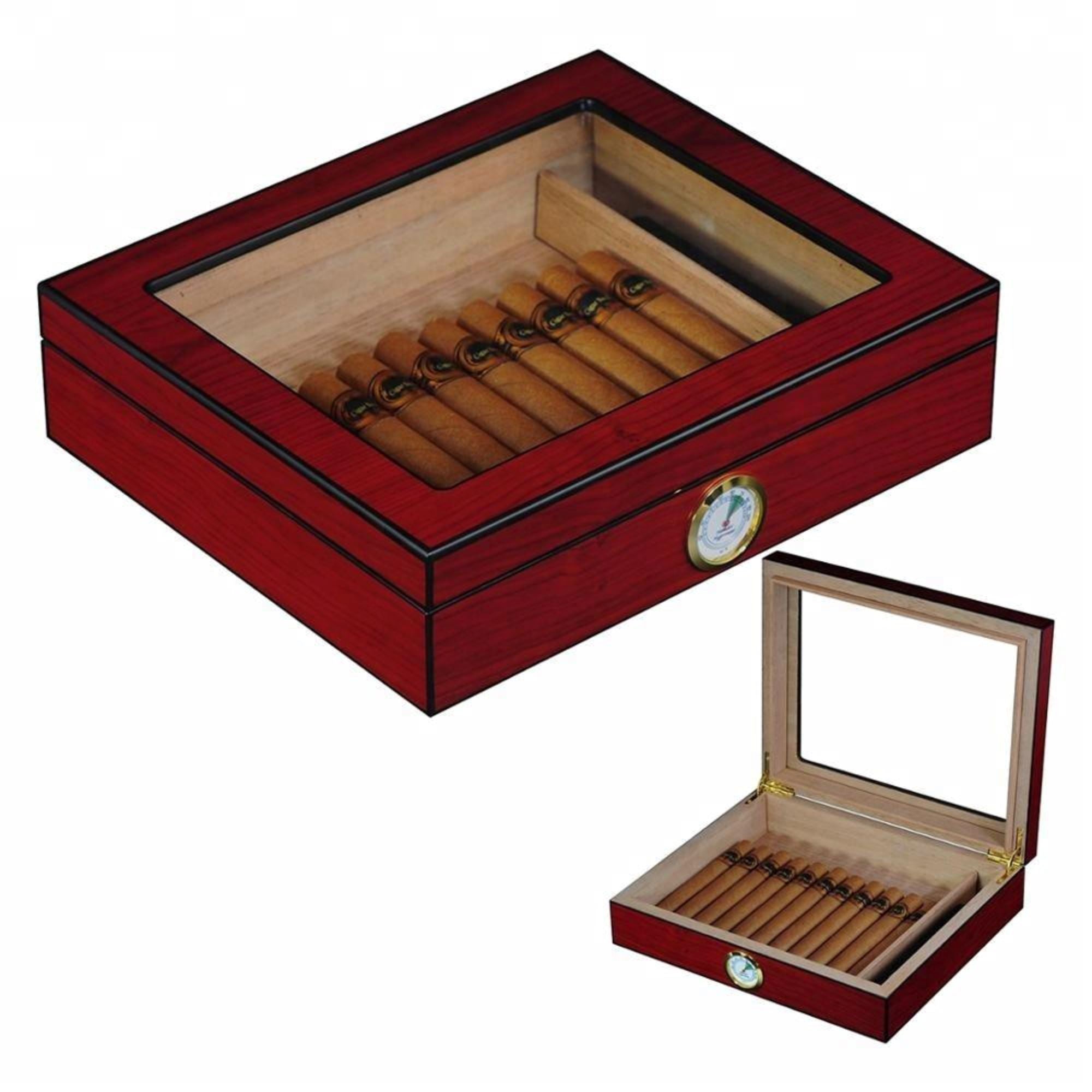 Seconds - 12-20 CT Cherry Cigar Humidor Spanish Cedar Box for Cigars Seconds Clinks 
