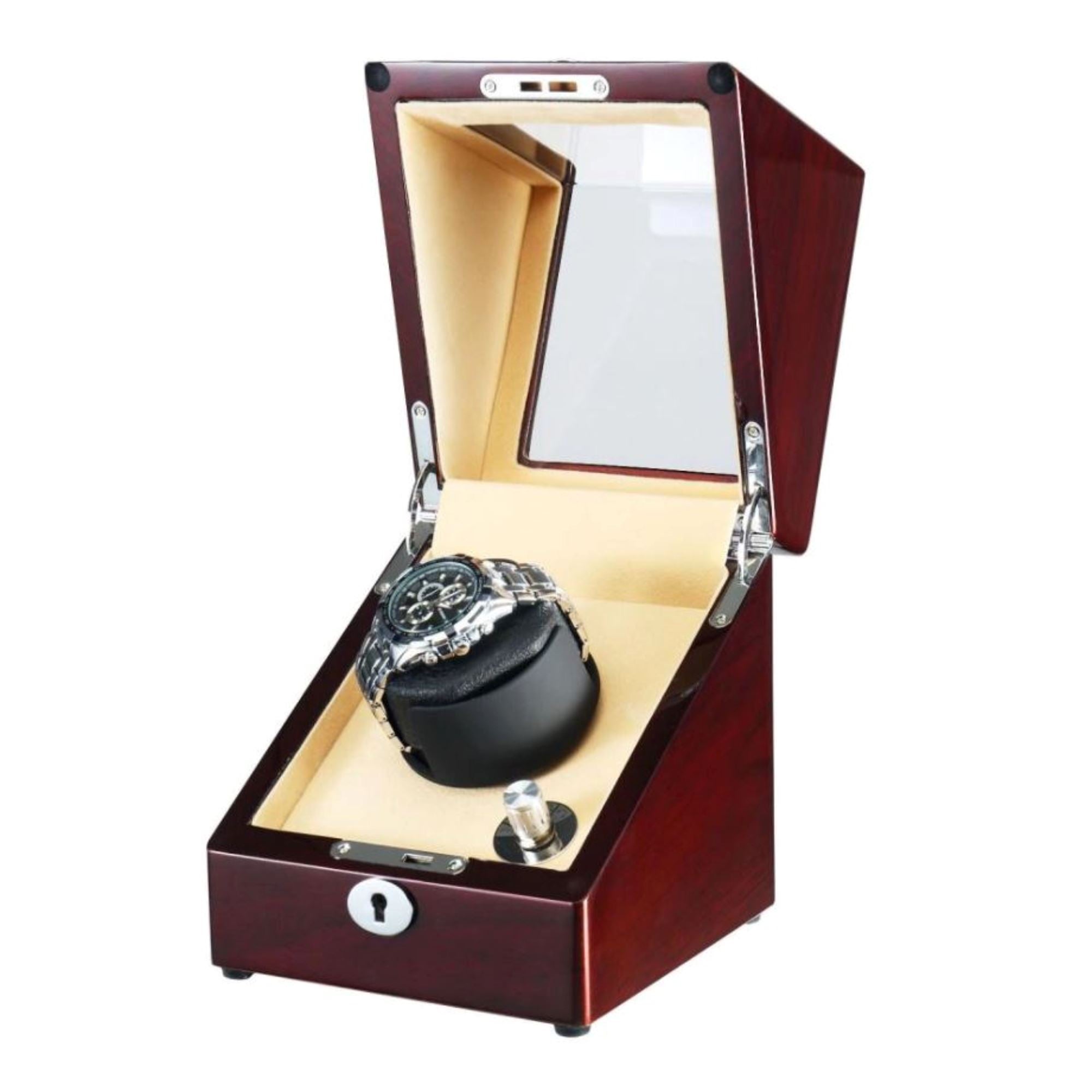 Seconds - Waratah Watch Winder Box for 1 Watch in Mahogany (g) Seconds Clinks 