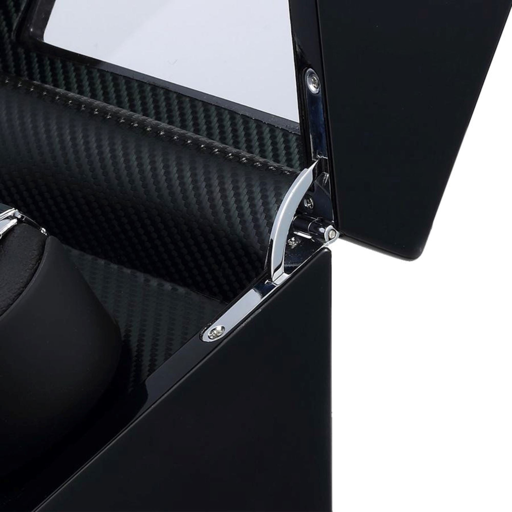 Seconds - Waratah Black Carbon Fibre Watch Winder Box for 2 Watches (c) Seconds Clinks 