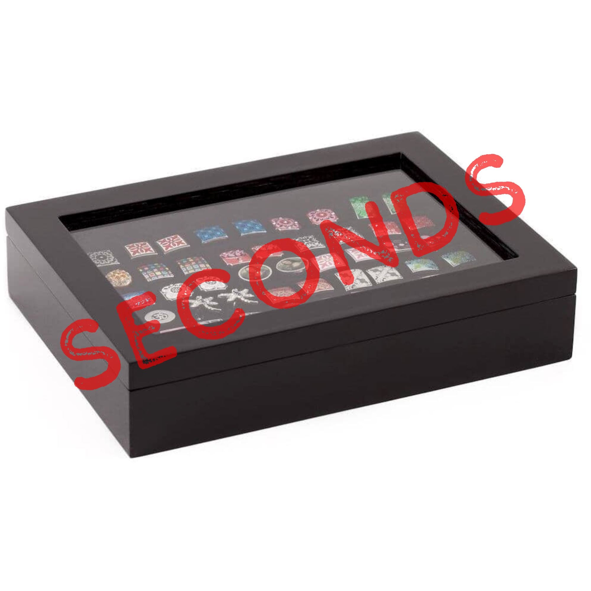 Seconds - 36 Pair Black Cufflink Box (b) Seconds Clinks Australia 