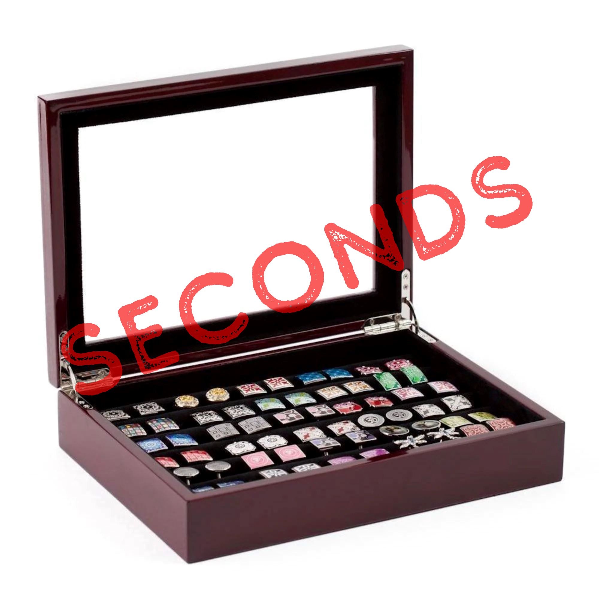Seconds - 36 Pair Mahogany Cufflink Box Seconds Clinks Australia 
