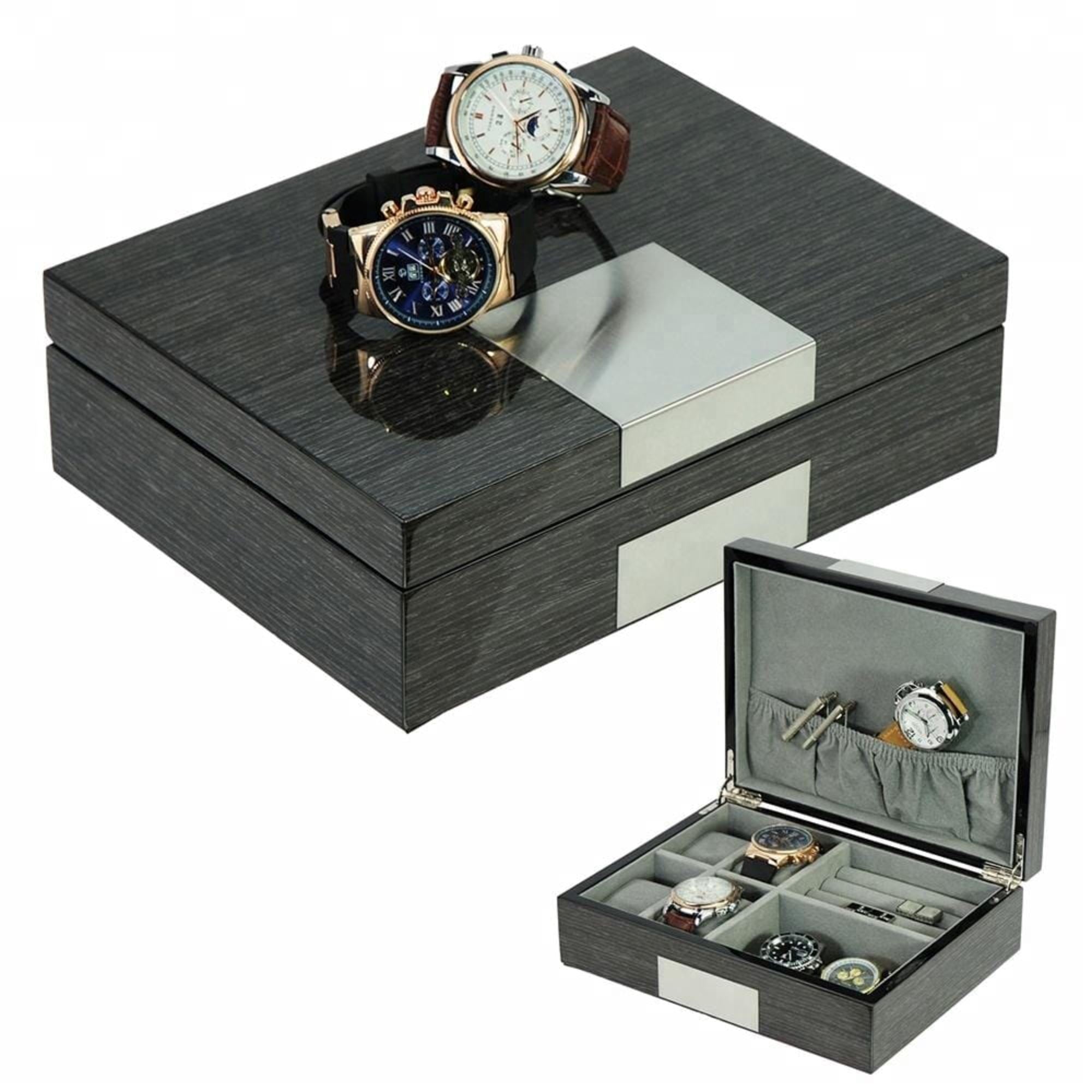Seconds - Wenge Wooden Cufflink Watch Box (a) Seconds Clinks 