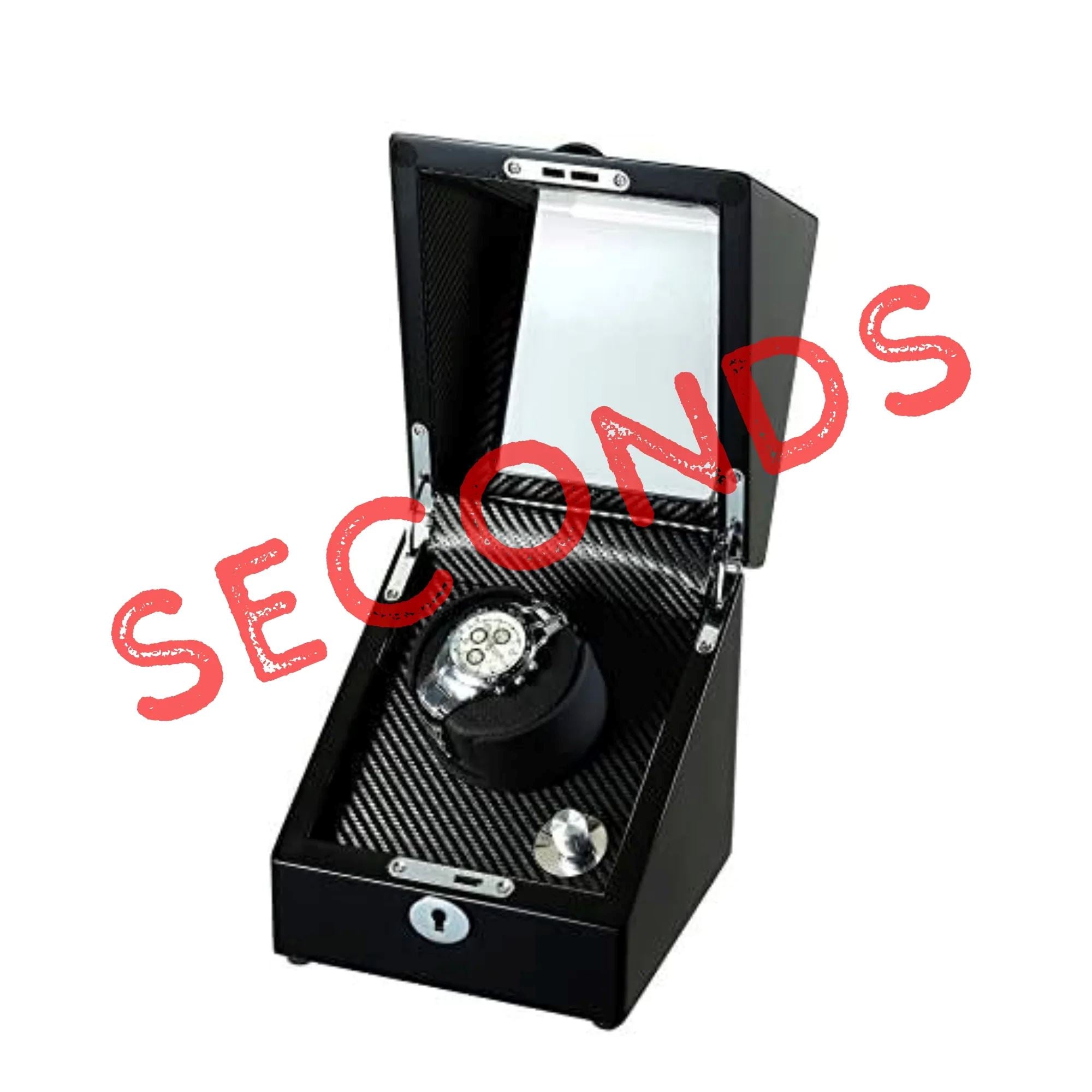 Seconds - Waratah Watch Winder Box for 1 Watch in Black (e) Seconds Clinks 