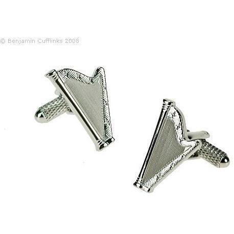 Silver Harp Cufflinks Novelty Cufflinks Clinks Australia Silver Harp Cufflinks 