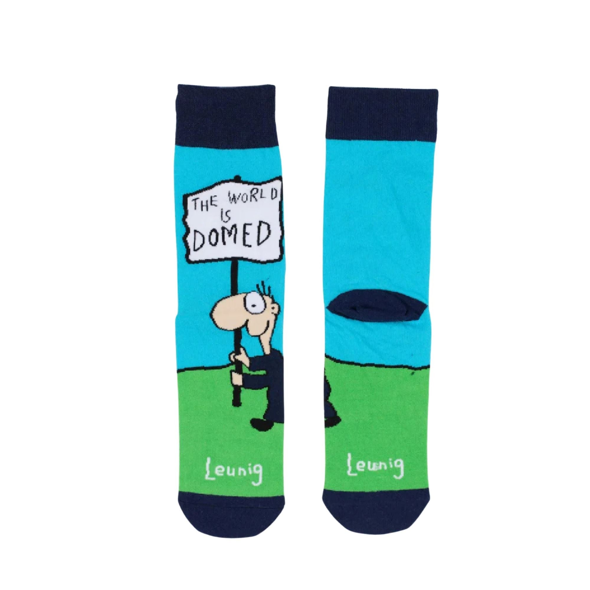 Leunig Domed Socks Blue Socks Leunig for James Harper 
