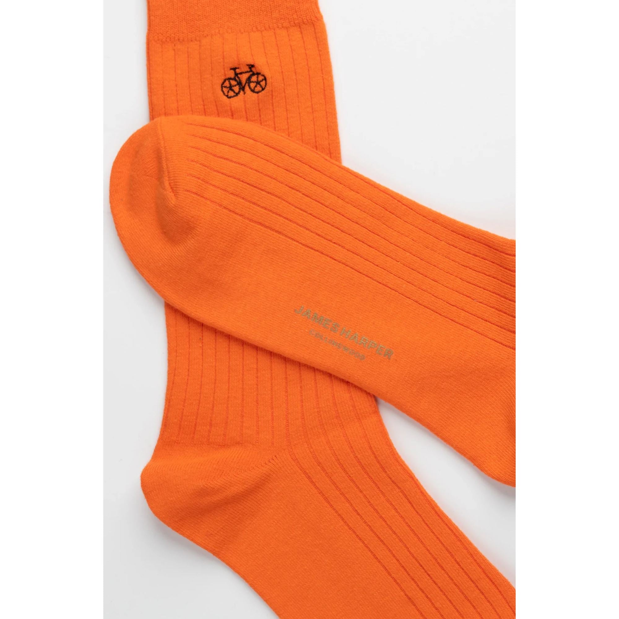 Orange Ribbed Socks Socks Clinks 