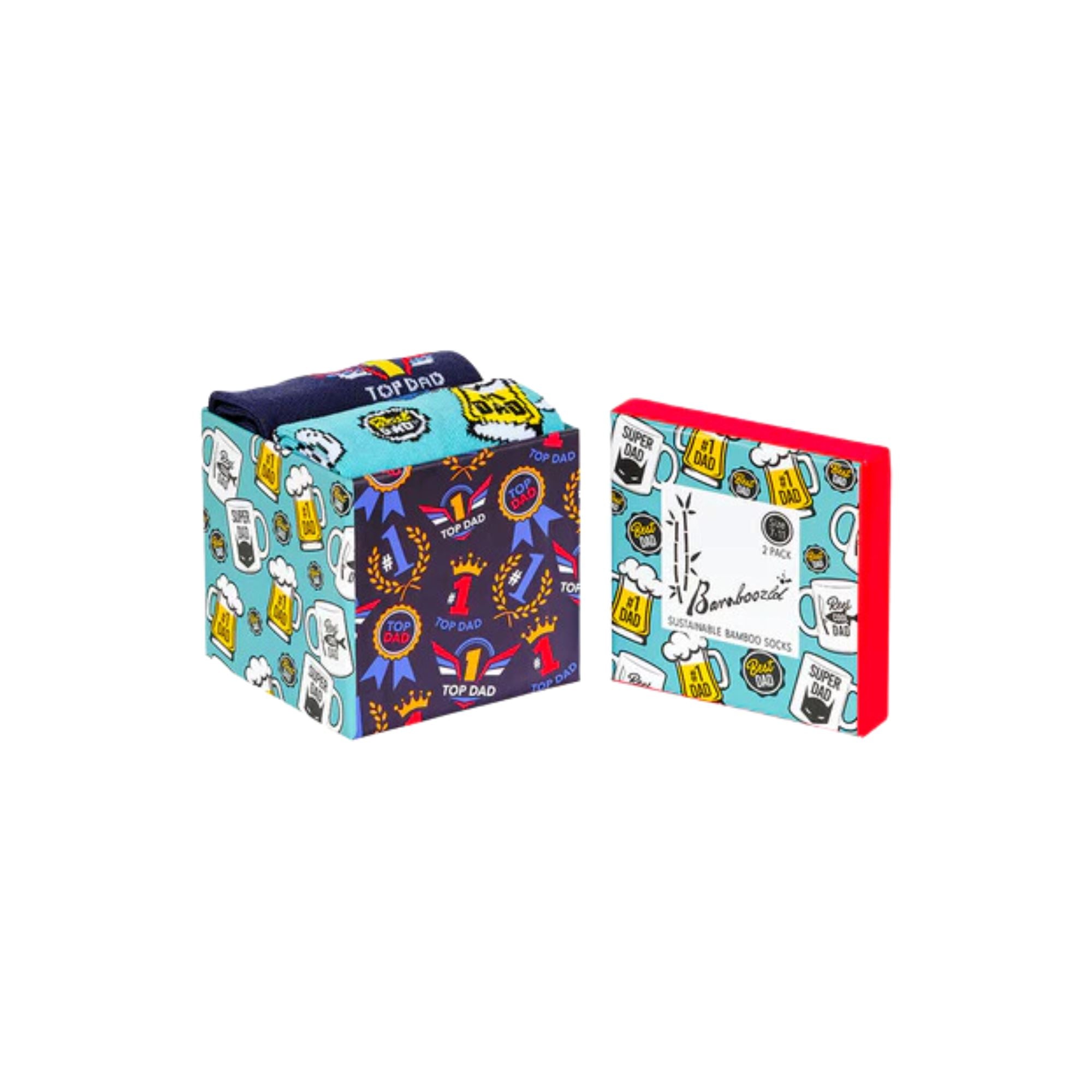 Mens Reel Cool Dad 2 Pk Gift Box Socks Bamboozld 