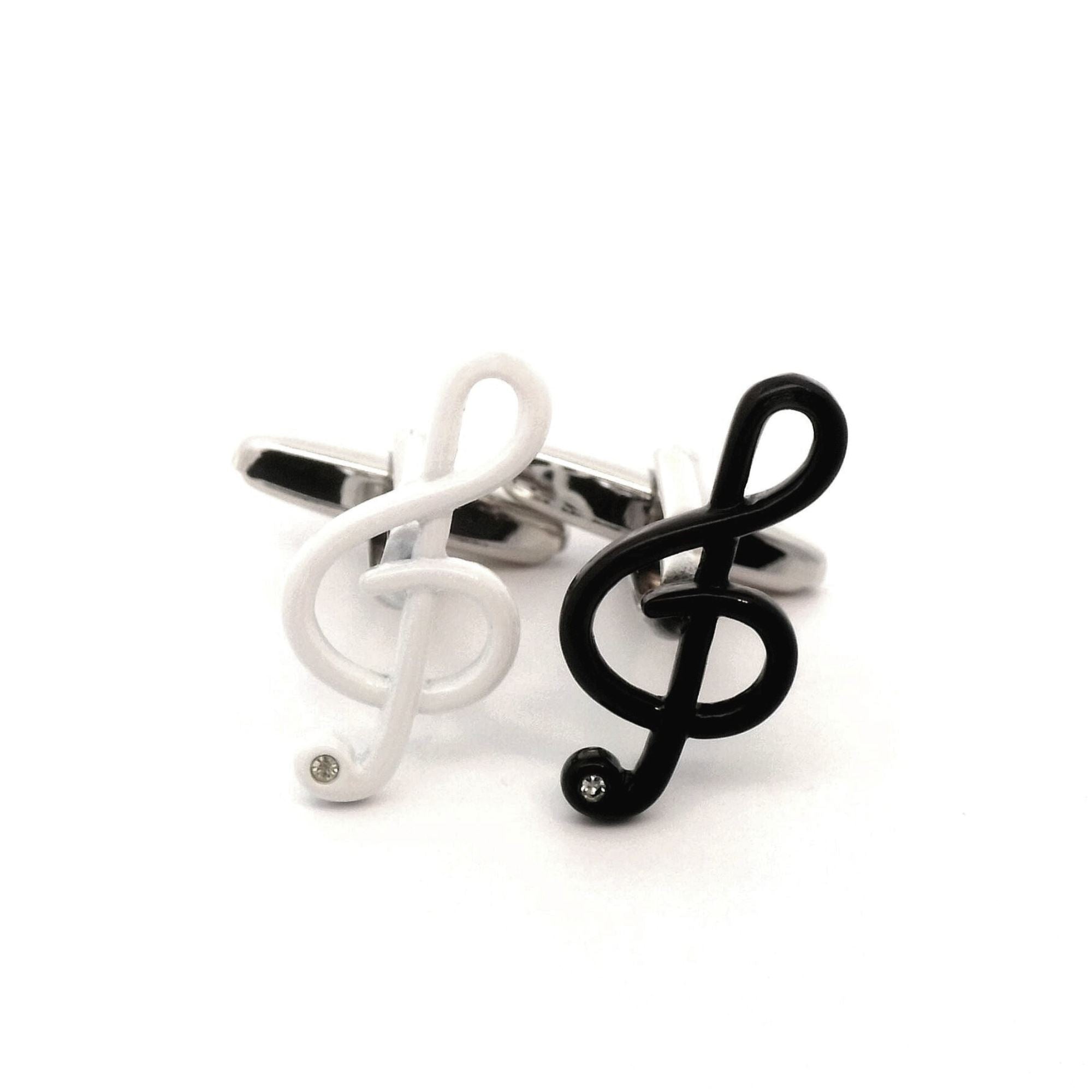 Black & White Treble Clefs Cufflinks Novelty Cufflinks Clinks Australia 