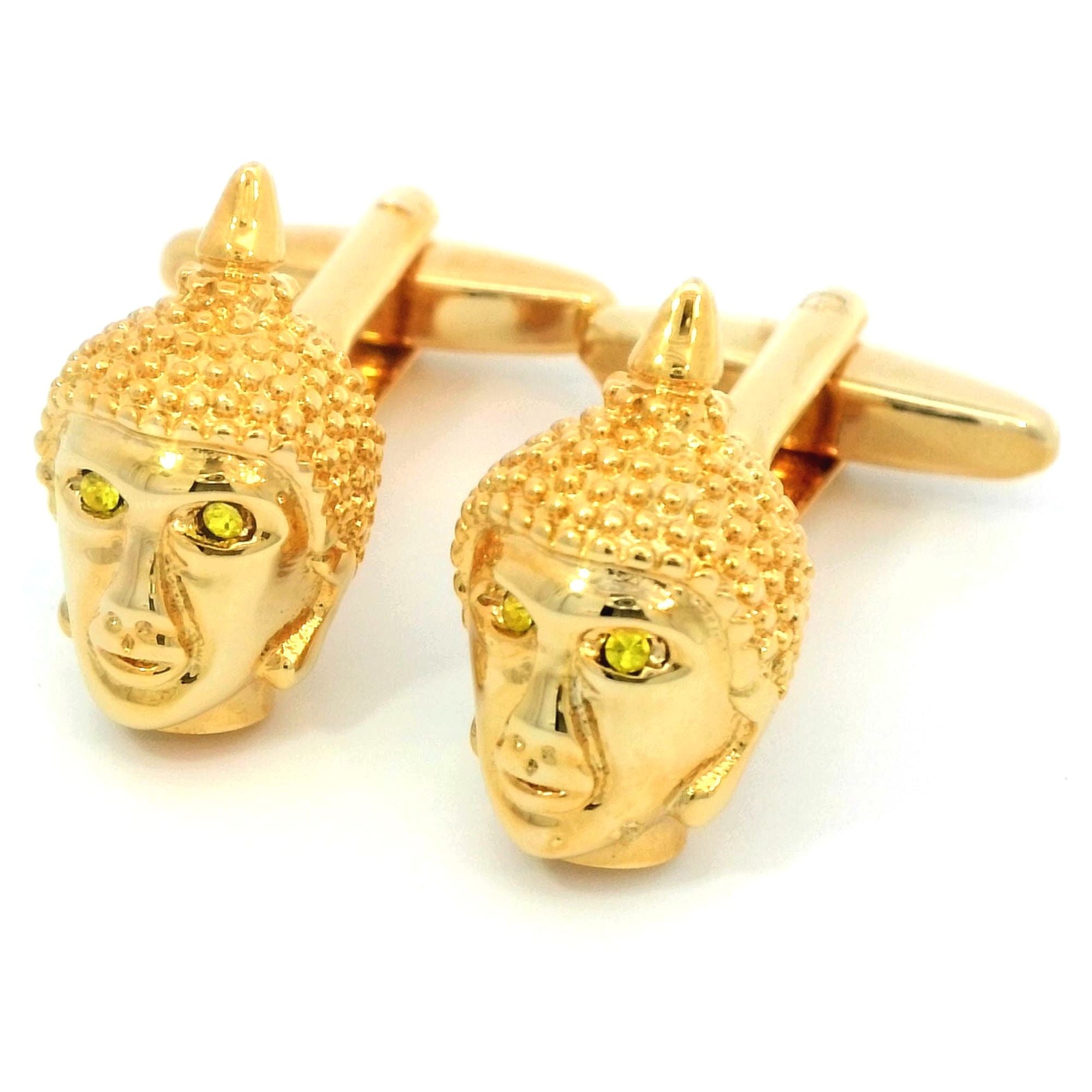 Buddha's Head Gold Plated Cufflinks Novelty Cufflinks Clinks Australia 