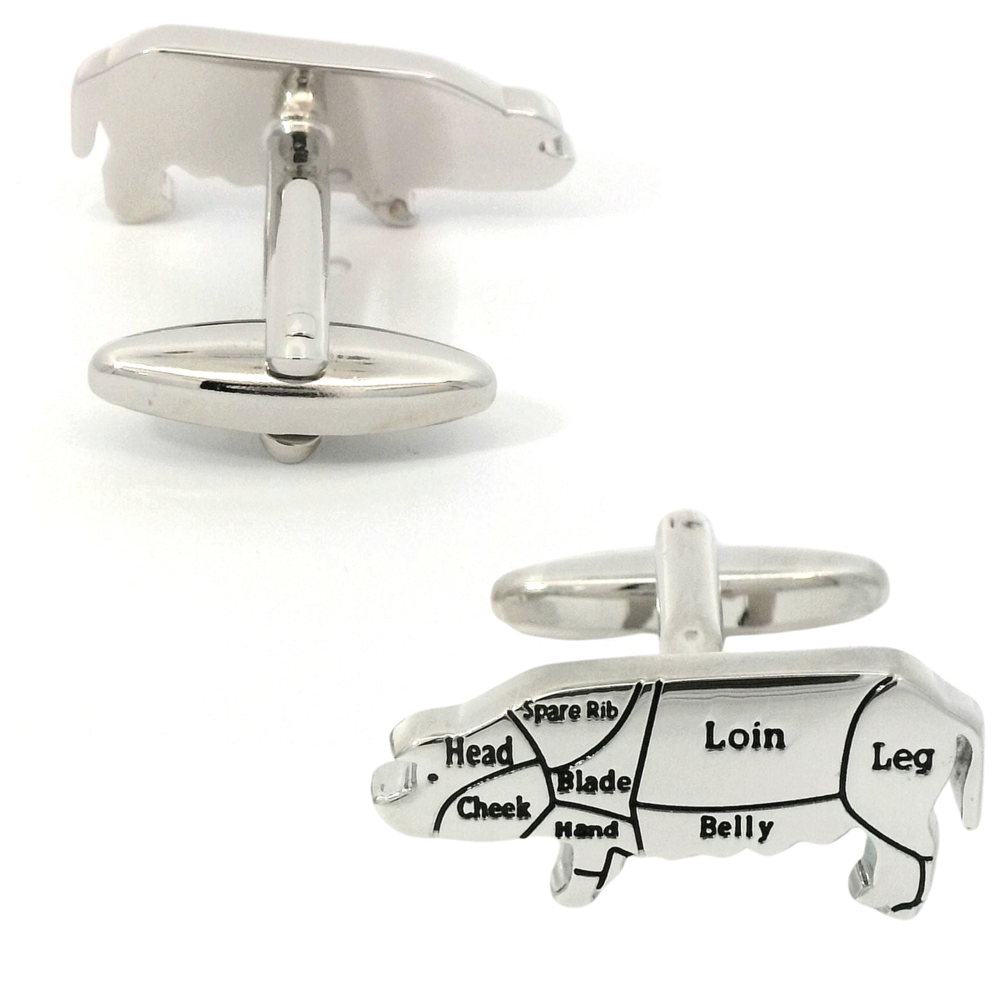 Butchers Cut (Pork) Cufflinks Novelty Cufflinks Clinks Australia 