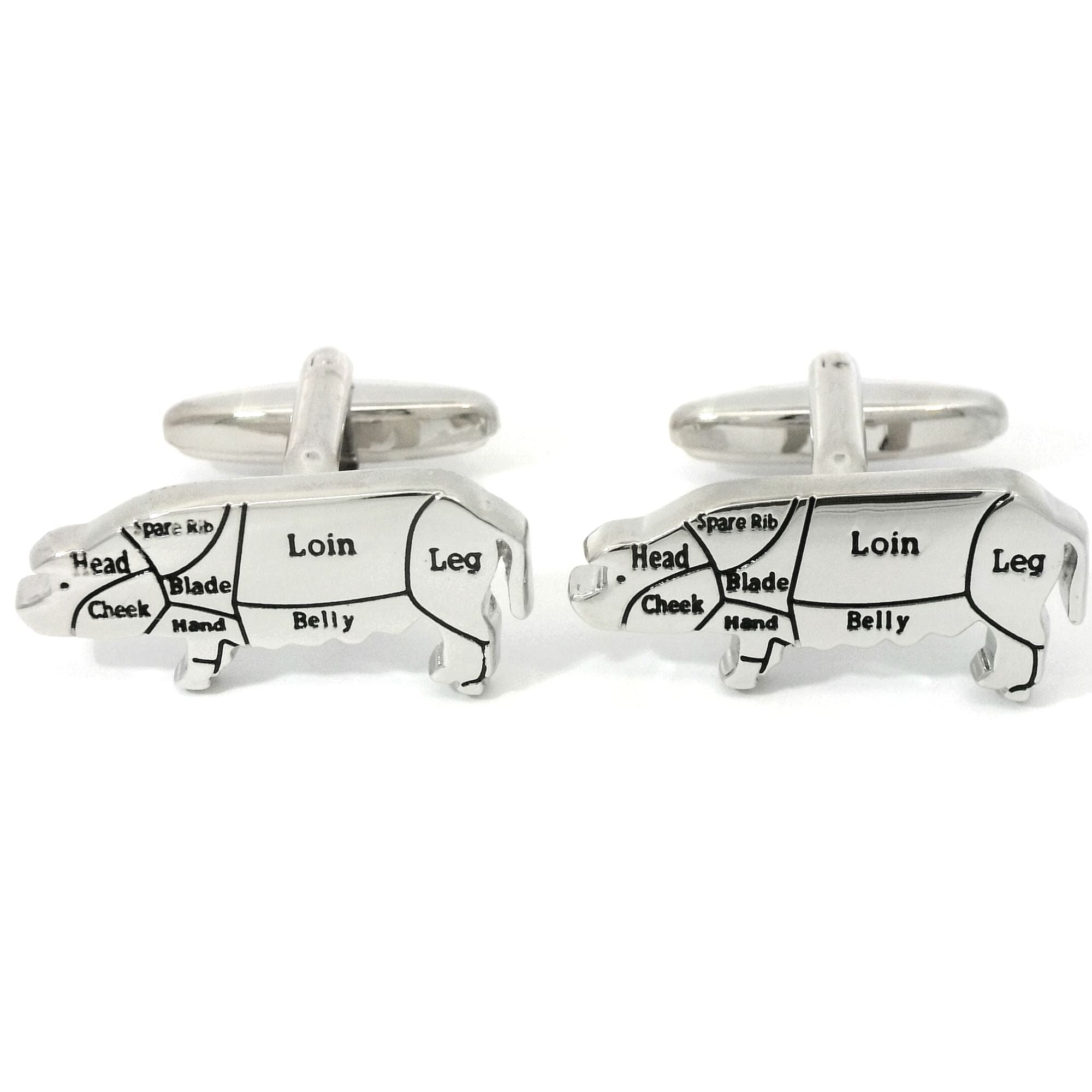 Butchers Cut (Pork) Cufflinks Novelty Cufflinks Clinks Australia 