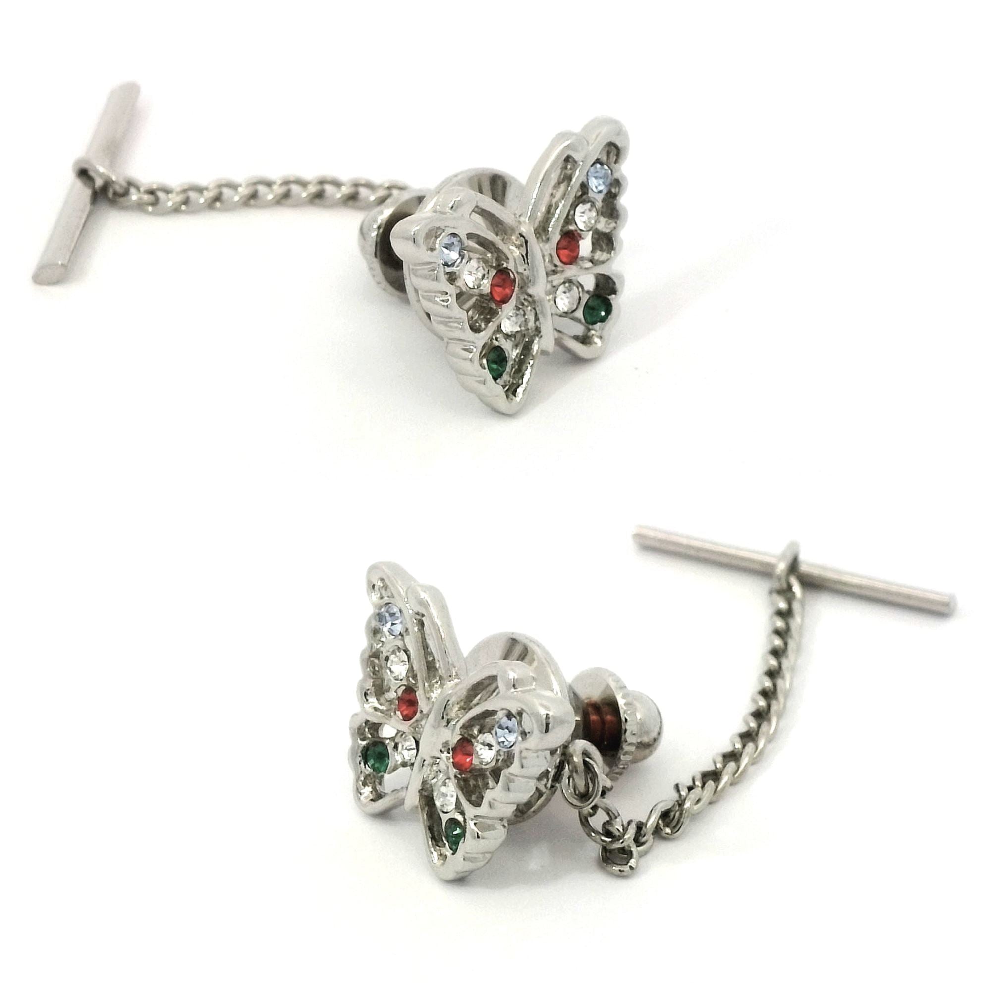 Butterfly Design Tie Pin featuring Swarovski Crystals Tie Bars Clinks 