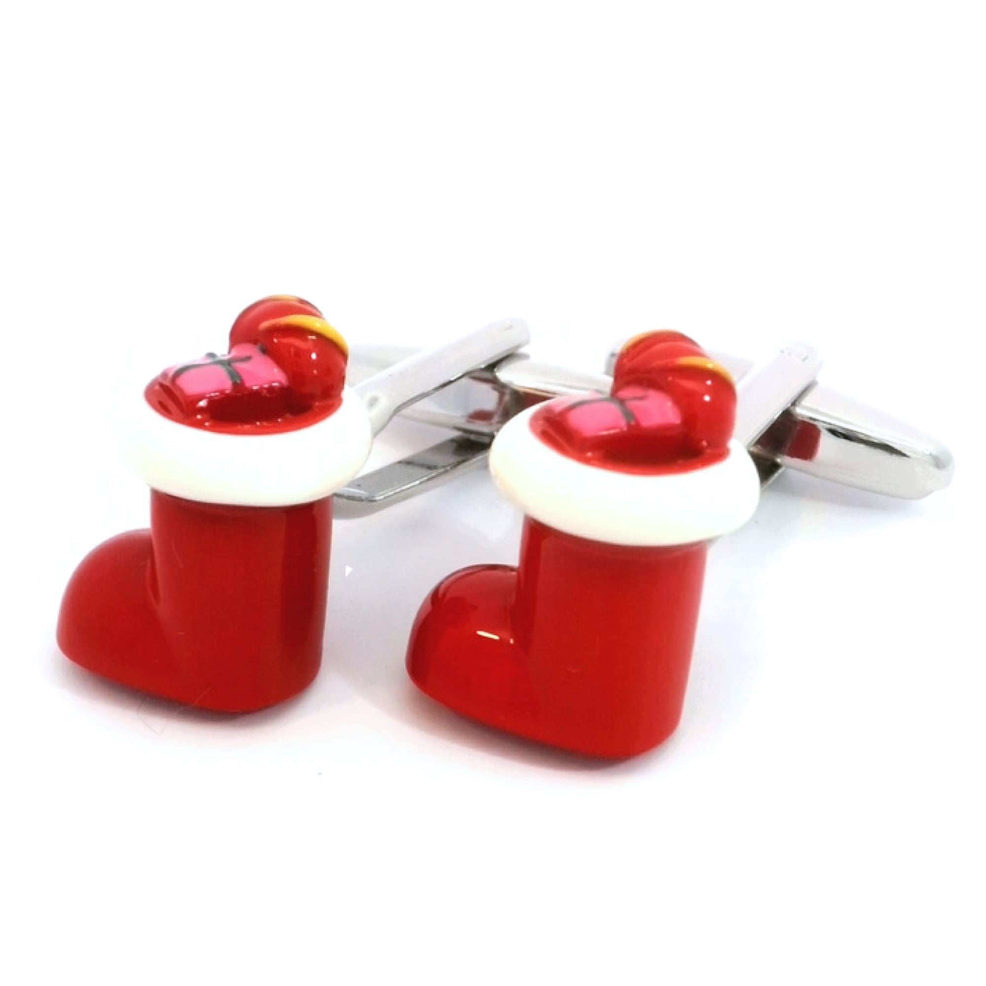 Christmas Stocking or Boots Cufflinks Novelty Cufflinks Clinks Australia 