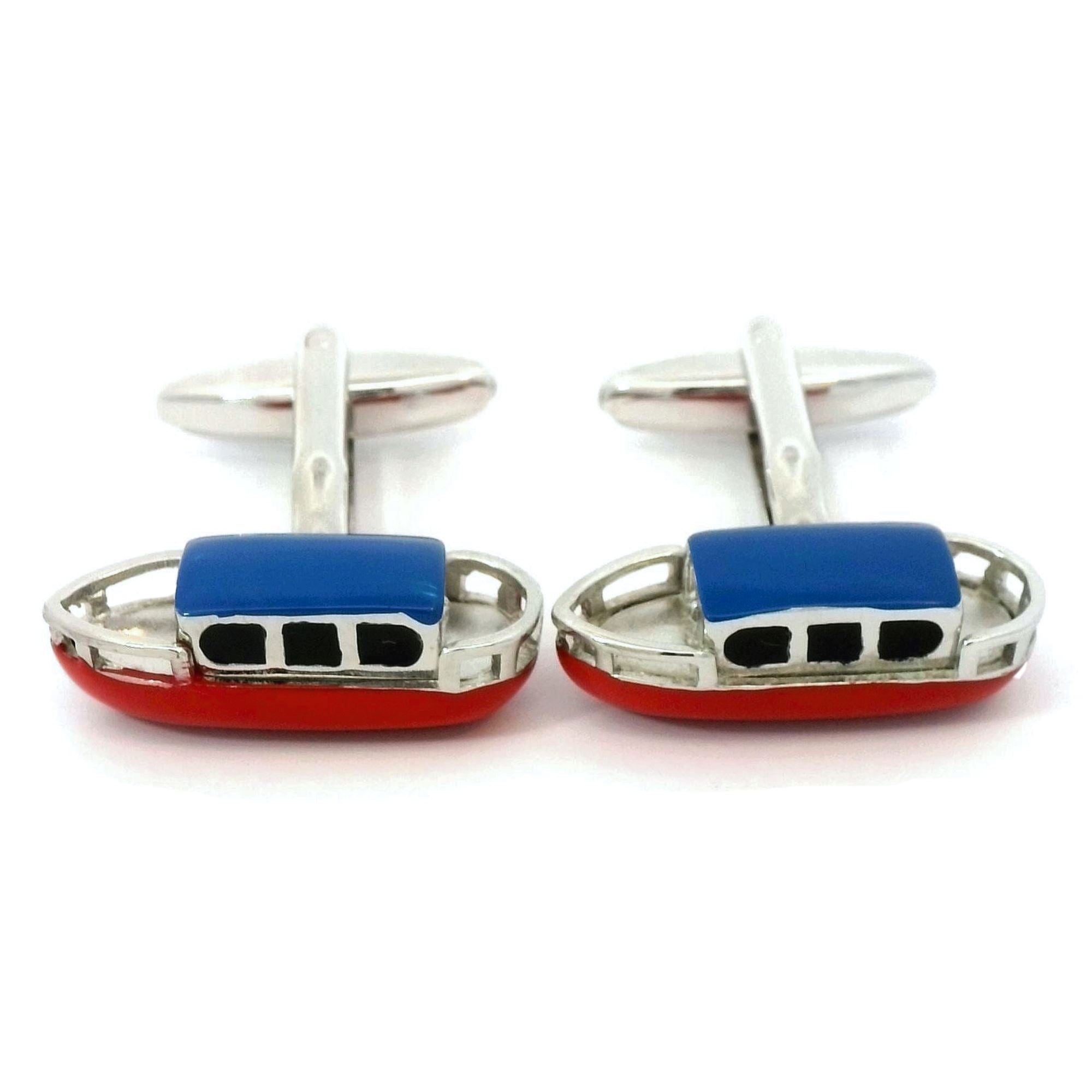 Coloured Canal Barge or Narrowboat Cufflinks Novelty Cufflinks Clinks Australia 