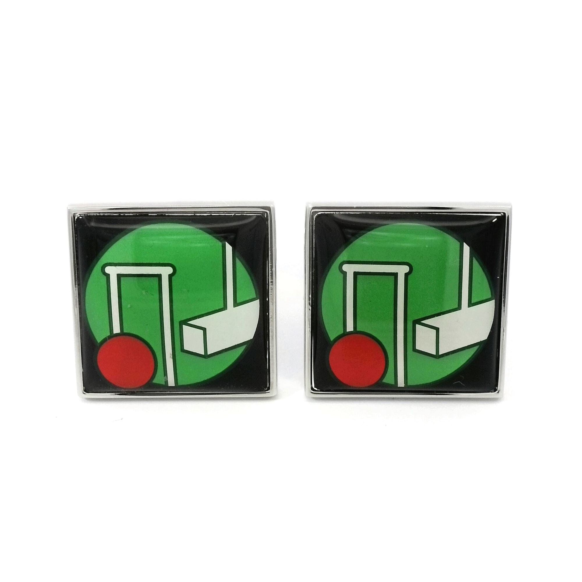 Croquet Black/Green Cufflinks Novelty Cufflinks Clinks Australia 